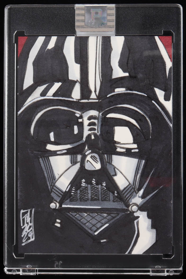 Darth Vader | Star Wars | Original Art Sketch Card by Tom Hodges (1/1 Original Art) at PristineAuction.com Darth Vader | Star Wars | Original Art Sketch Card by Tom Hodges (1/1 Original Art) at PristineAuction.com