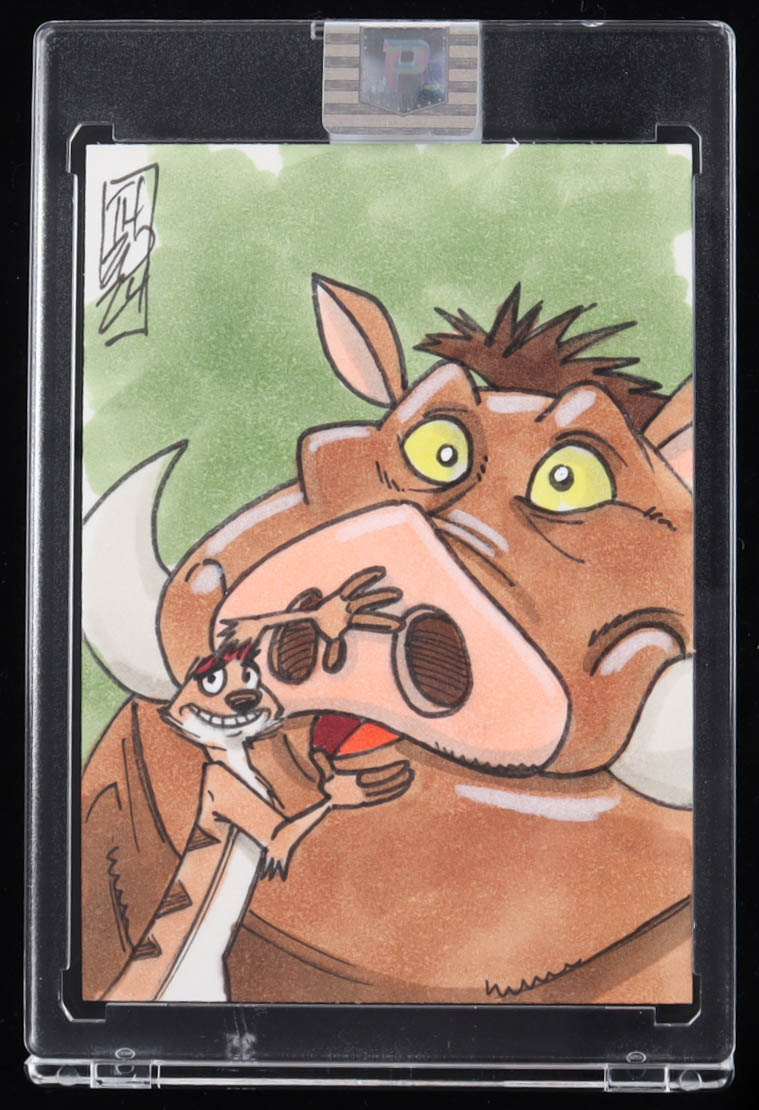 Timon & Pumbaa | Lion King | Disney | Original Art Sketch Card by Tom Hodges (1/1 Original Art) at PristineAuction.com Timon & Pumbaa | Lion King | Disney | Original Art Sketch Card by Tom Hodges (1/1 Original Art) at PristineAuction.com