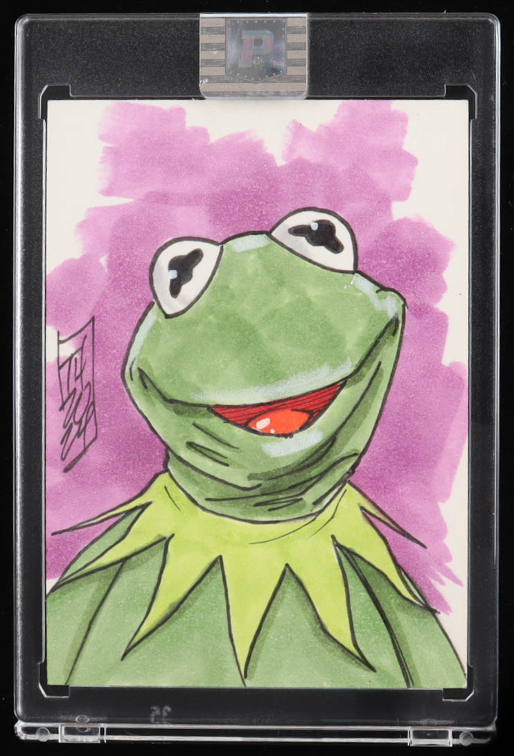 Kermit the Frog | Muppets | Original Art Sketch Card by Tom Hodges (1/1 Original Art) at PristineAuction.com Kermit the Frog | Muppets | Original Art Sketch Card by Tom Hodges (1/1 Original Art) at PristineAuction.com