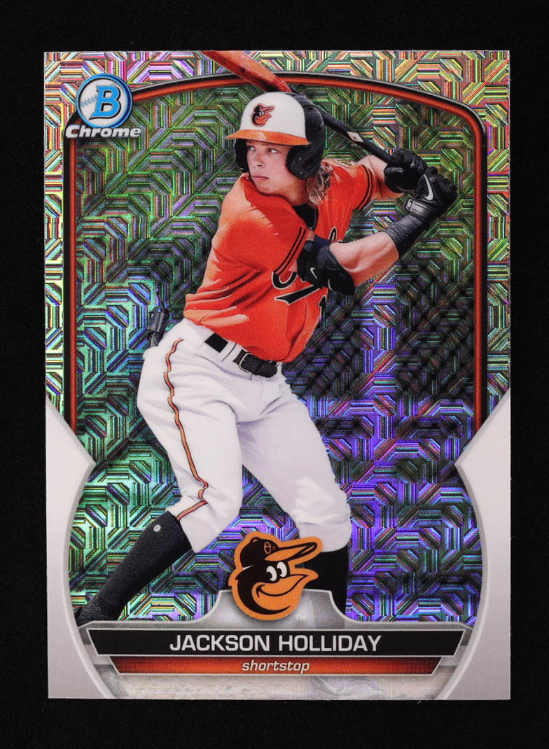 Jackson Holliday 2023 Bowman Chrome Mega Box Prospects #BCP20 RC at PristineAuction.com Jackson Holliday 2023 Bowman Chrome Mega Box Prospects #BCP20 RC at PristineAuction.com
