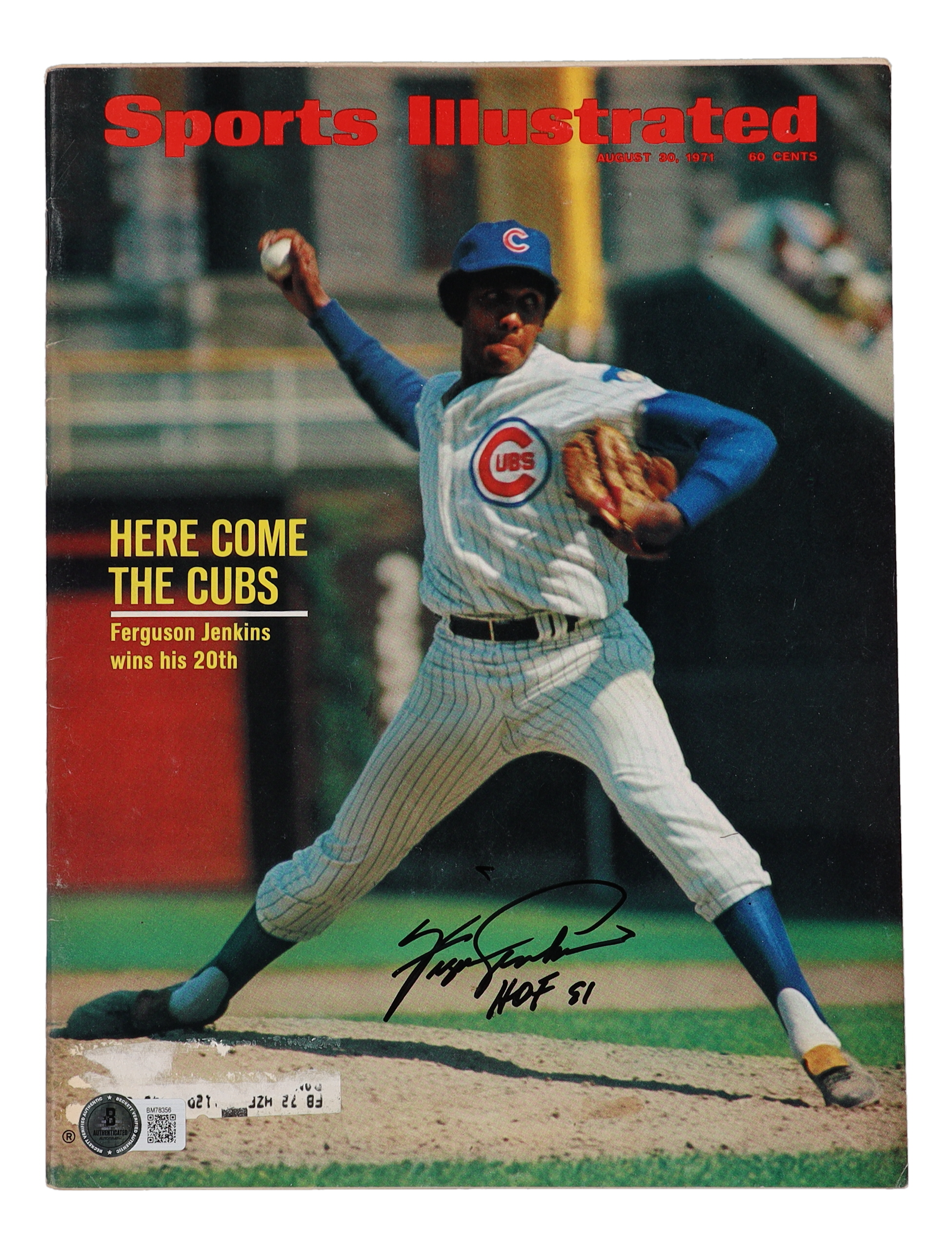 Ferguson Jenkins Signed 1971 Sports Illustrated Magazine Inscribed "HOF 91" (Beckett) at PristineAuction.com Ferguson Jenkins Signed 1971 Sports Illustrated Magazine Inscribed "HOF 91" (Beckett) at PristineAuction.com