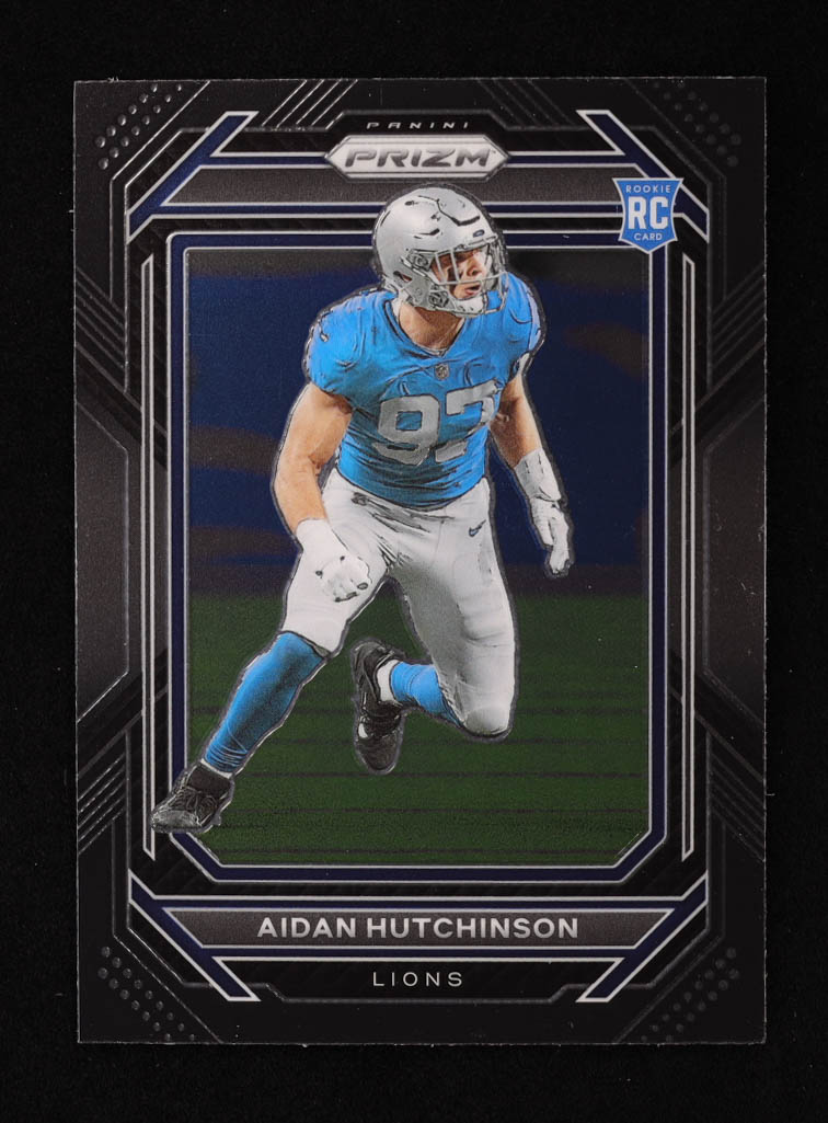 Aidan Hutchinson 2022 Panini Chronicles Prizm Black #16 RC at PristineAuction.com Aidan Hutchinson 2022 Panini Chronicles Prizm Black #16 RC at PristineAuction.com