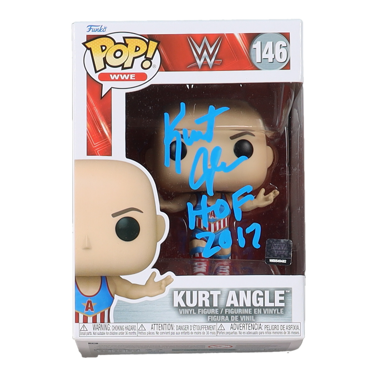 Kurt Angle Signed WWE #55 Funko Pop! Vinyl Figure Inscribed "HOF 2017" (Beckett) at PristineAuction.com Kurt Angle Signed WWE #55 Funko Pop! Vinyl Figure Inscribed "HOF 2017" (Beckett) at PristineAuction.com