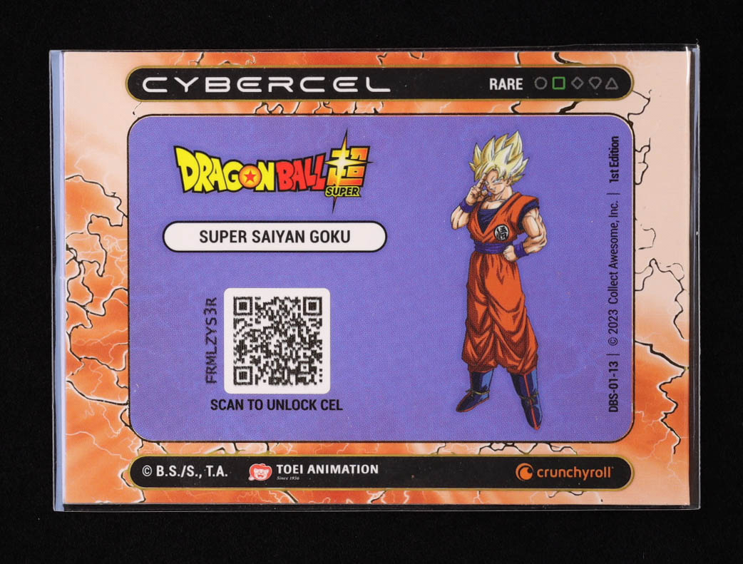 Super Saiyan Goku 2023 Dragon Ball Super Cybercel 1st Edition #DBS-01-13 at PristineAuction.com Super Saiyan Goku 2023 Dragon Ball Super Cybercel 1st Edition #DBS-01-13 at PristineAuction.com