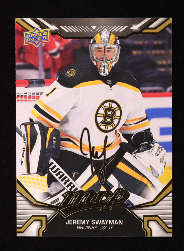 Jeremy Swayman 2022-23 Upper Deck MVP Gold Script #67