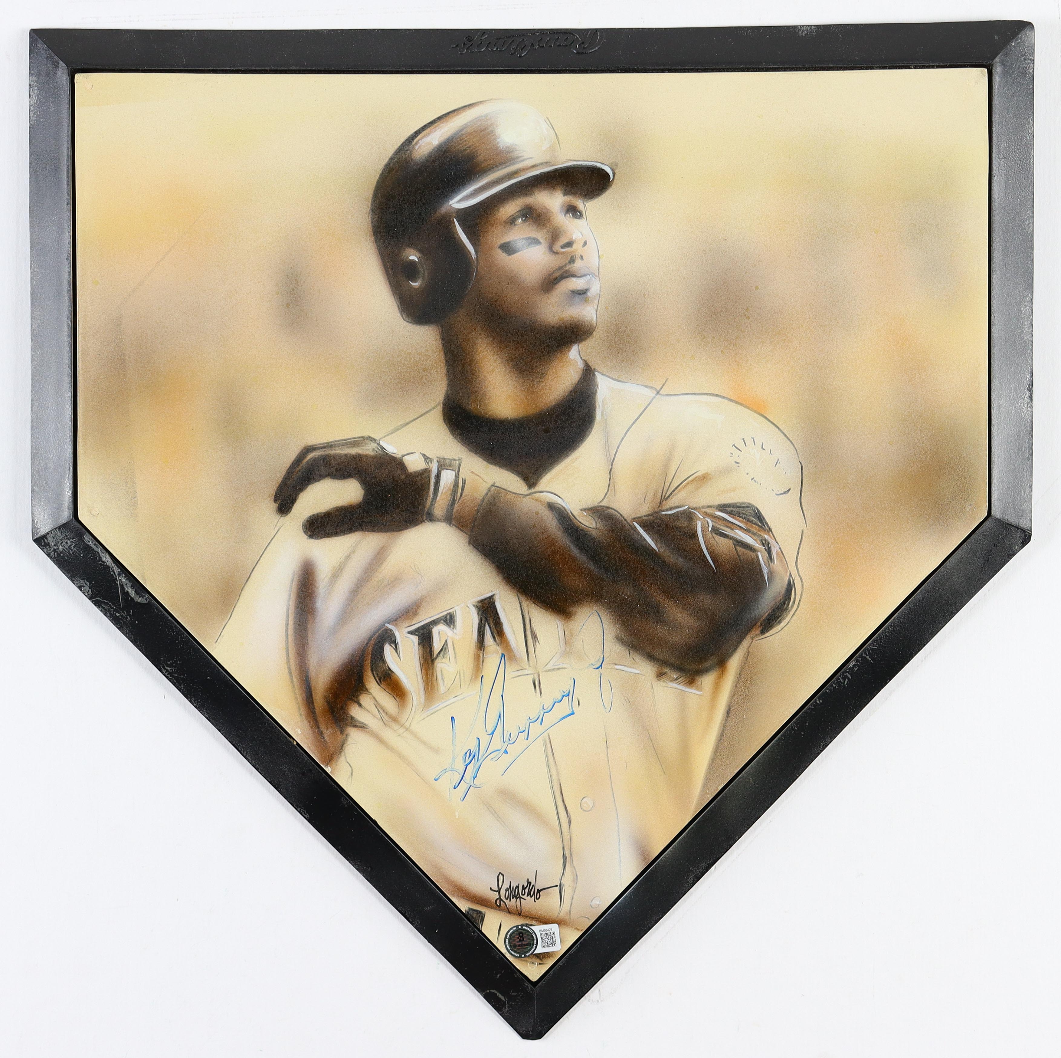 Ken Griffey Jr. Signed Mariners Hand-Painted Gary Longordo Original Home Base Plate (Beckett) at PristineAuction.com Ken Griffey Jr. Signed Mariners Hand-Painted Gary Longordo Original Home Base Plate (Beckett) at PristineAuction.com