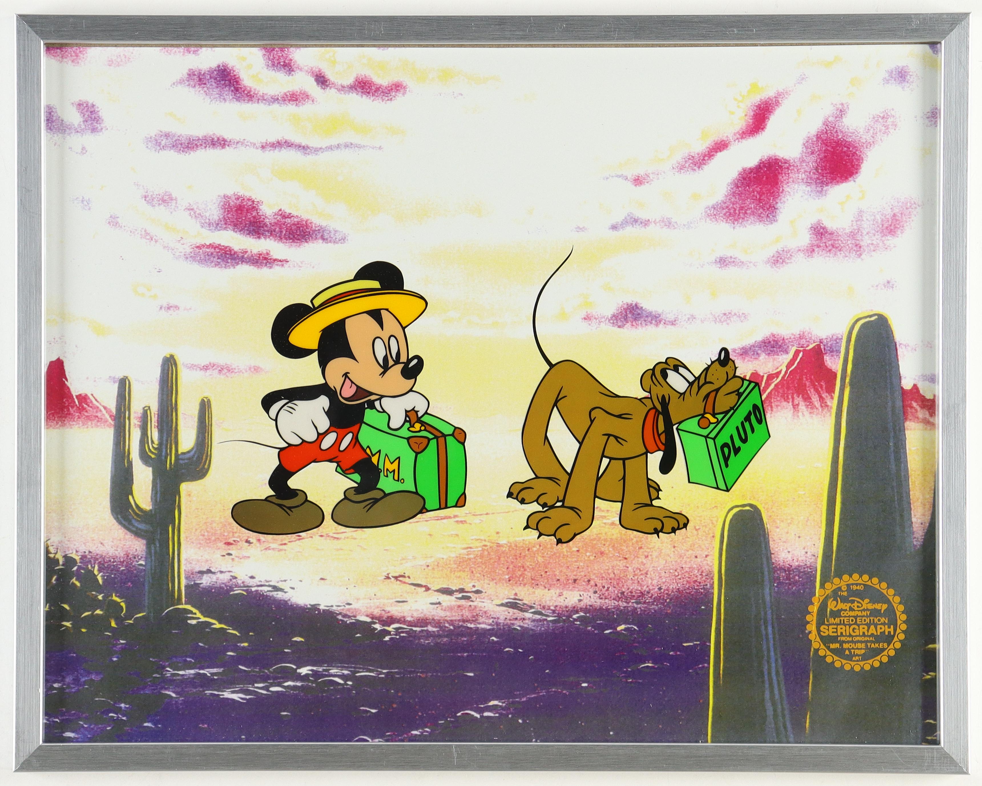 Walt Disney "Mr. Mouse Takes A Trip" LE Custom Framed Two-Piece Animation Serigraph Cel at PristineAuction.com Walt Disney "Mr. Mouse Takes A Trip" LE Custom Framed Two-Piece Animation Serigraph Cel at PristineAuction.com