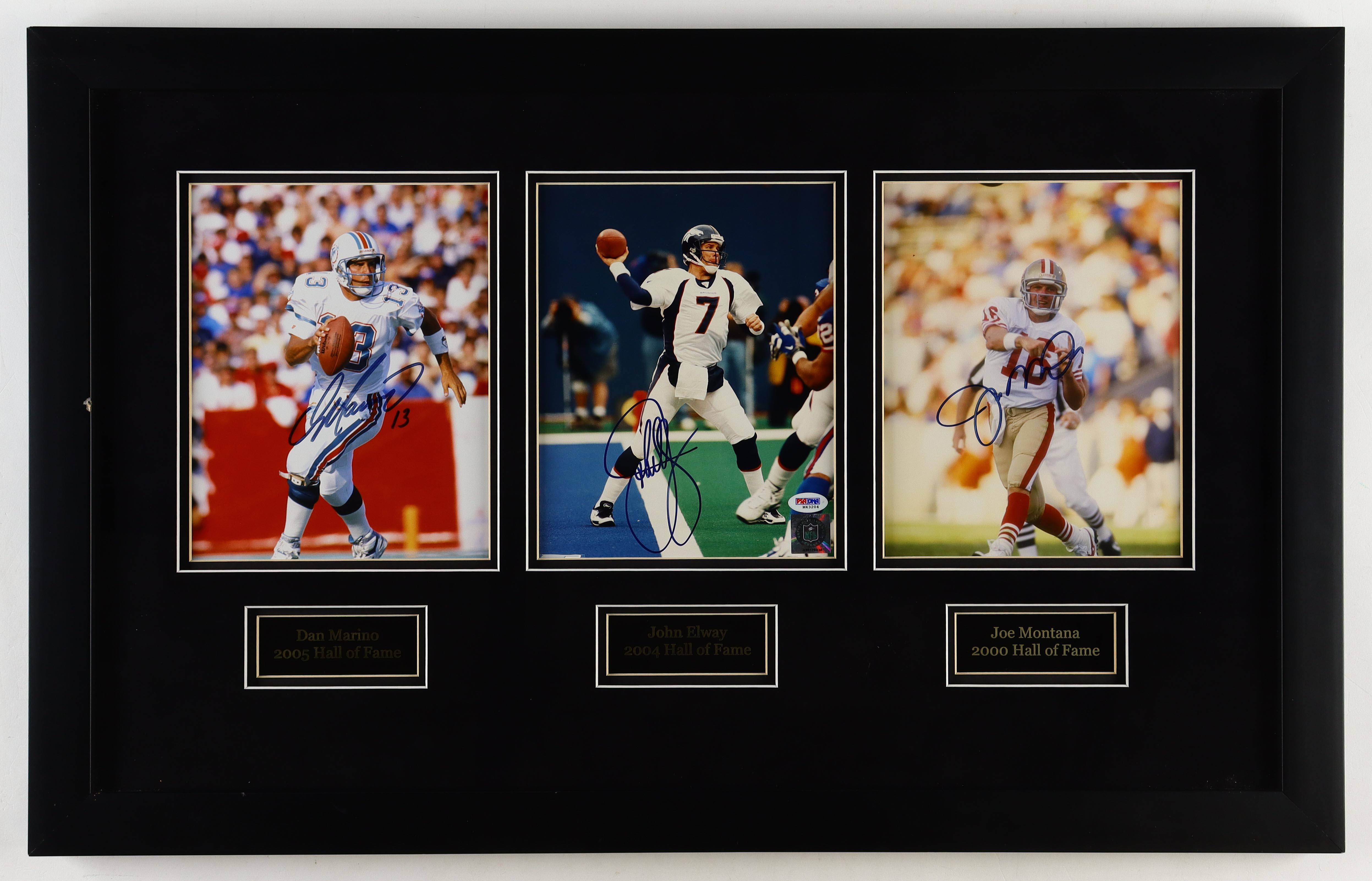 Dan Marino, John Elway & Joe Montana Signed Custom Framed Photo Display (Beckett) at PristineAuction.com Dan Marino, John Elway & Joe Montana Signed Custom Framed Photo Display (Beckett) at PristineAuction.com