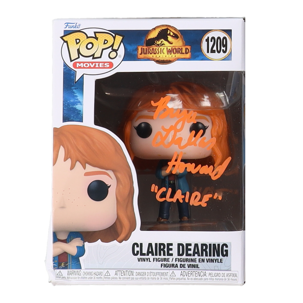 Bryce Dallas Howard Signed "Jurassic World: Dominion" #1209 Claire Dearing Funko Pop! Vinyl Figure Inscribed "Claire" (Beckett) at PristineAuction.com Bryce Dallas Howard Signed "Jurassic World: Dominion" #1209 Claire Dearing Funko Pop! Vinyl Figure Inscribed "Claire" (Beckett) at PristineAuction.com