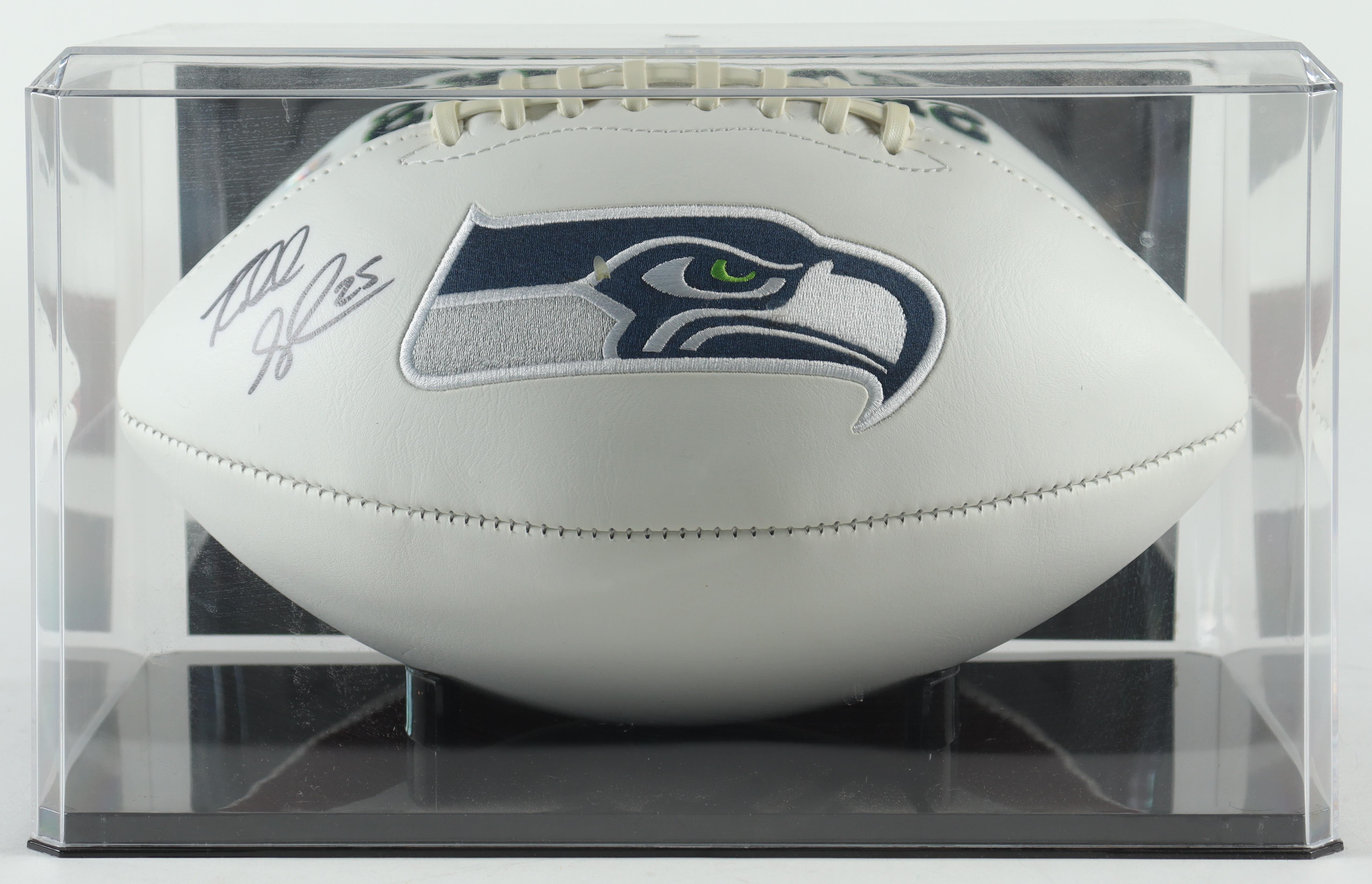 Richard Sherman Signed Seahawks Logo Football with Display Case (Sherman) at PristineAuction.com Richard Sherman Signed Seahawks Logo Football with Display Case (Sherman) at PristineAuction.com