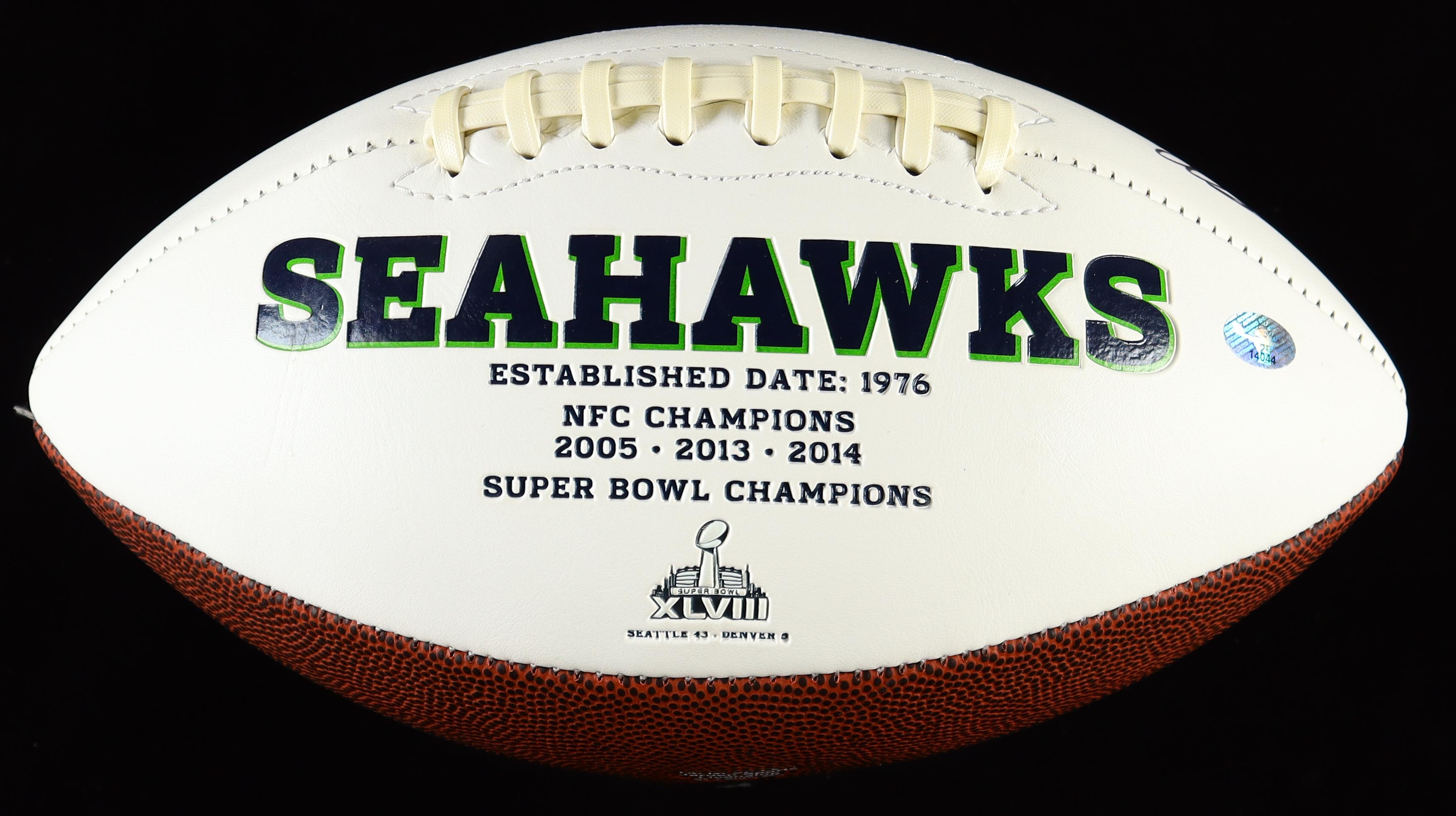 Richard Sherman Signed Seahawks Logo Football with Display Case (Sherman) at PristineAuction.com Richard Sherman Signed Seahawks Logo Football with Display Case (Sherman) at PristineAuction.com