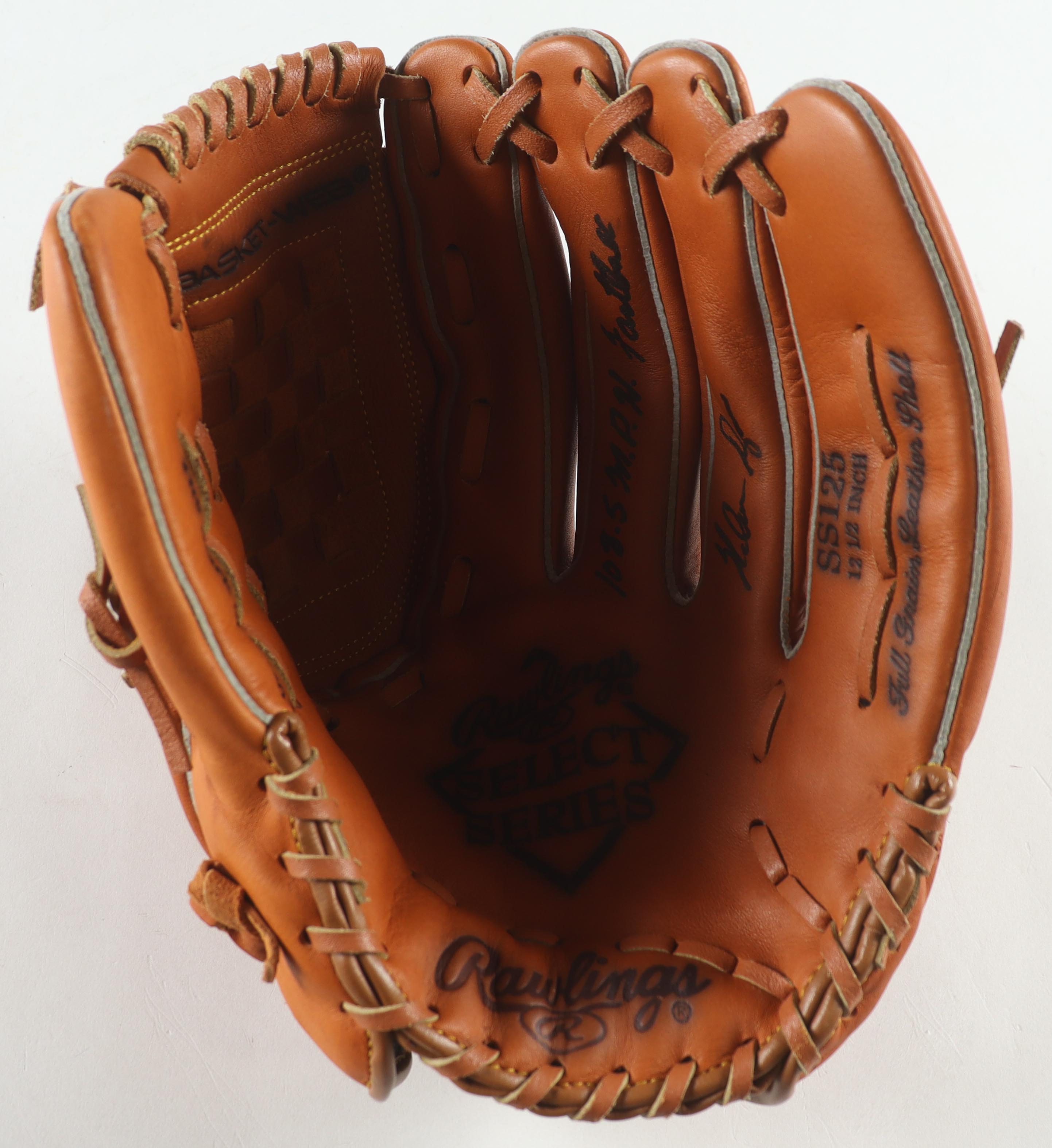 Nolan Ryan Signed Vintage Rawlings Nolan Ryan Model Baseball Glove Inscribed "108.5 M.P.H. Fastball" With Display Case (PSA) at PristineAuction.com Nolan Ryan Signed Vintage Rawlings Nolan Ryan Model Baseball Glove Inscribed "108.5 M.P.H. Fastball" With Display Case (PSA) at PristineAuction.com