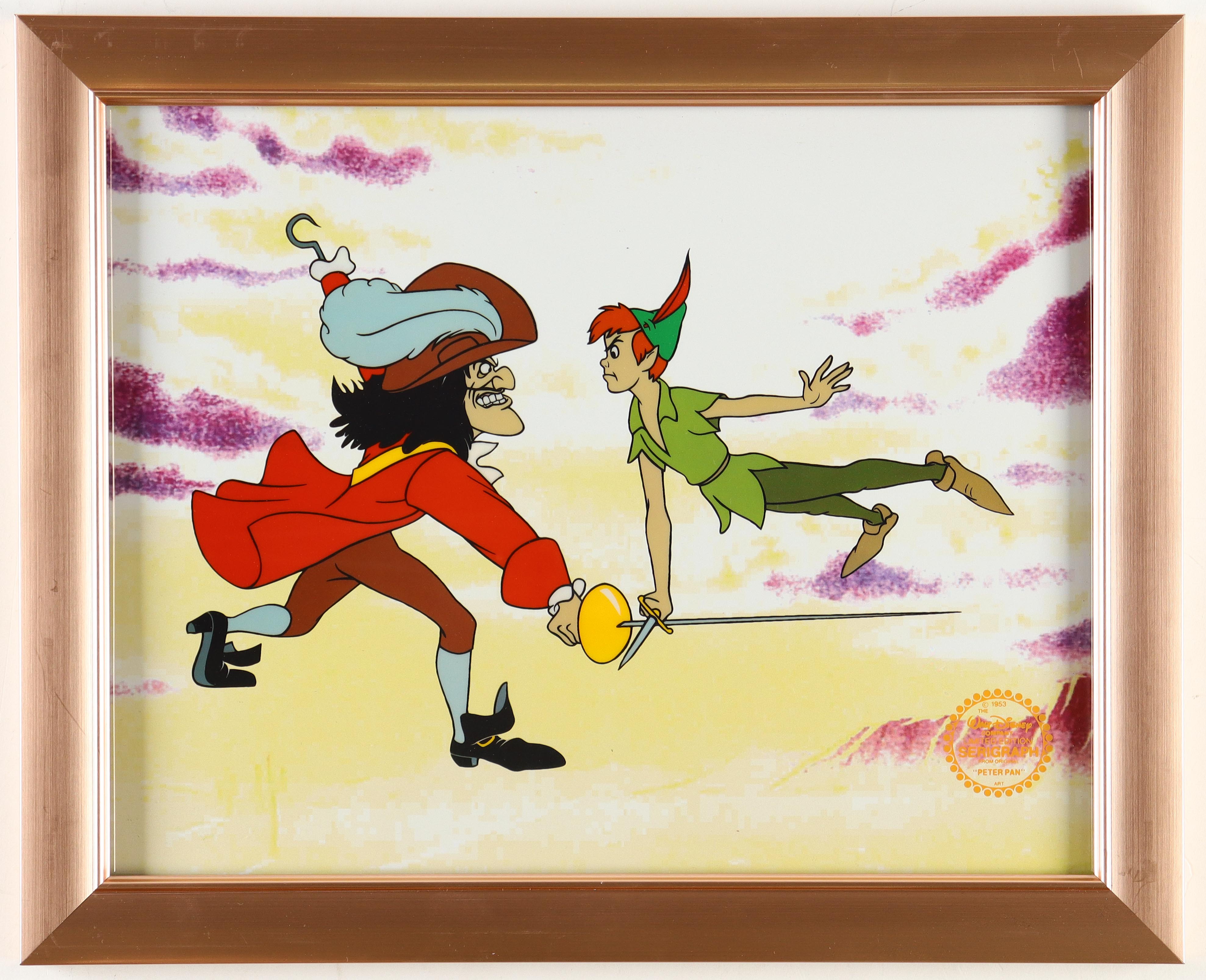 Walt Disney LE "Peter Pan" Custom Framed Two-Piece Animation Cel at PristineAuction.com Walt Disney LE "Peter Pan" Custom Framed Two-Piece Animation Cel at PristineAuction.com