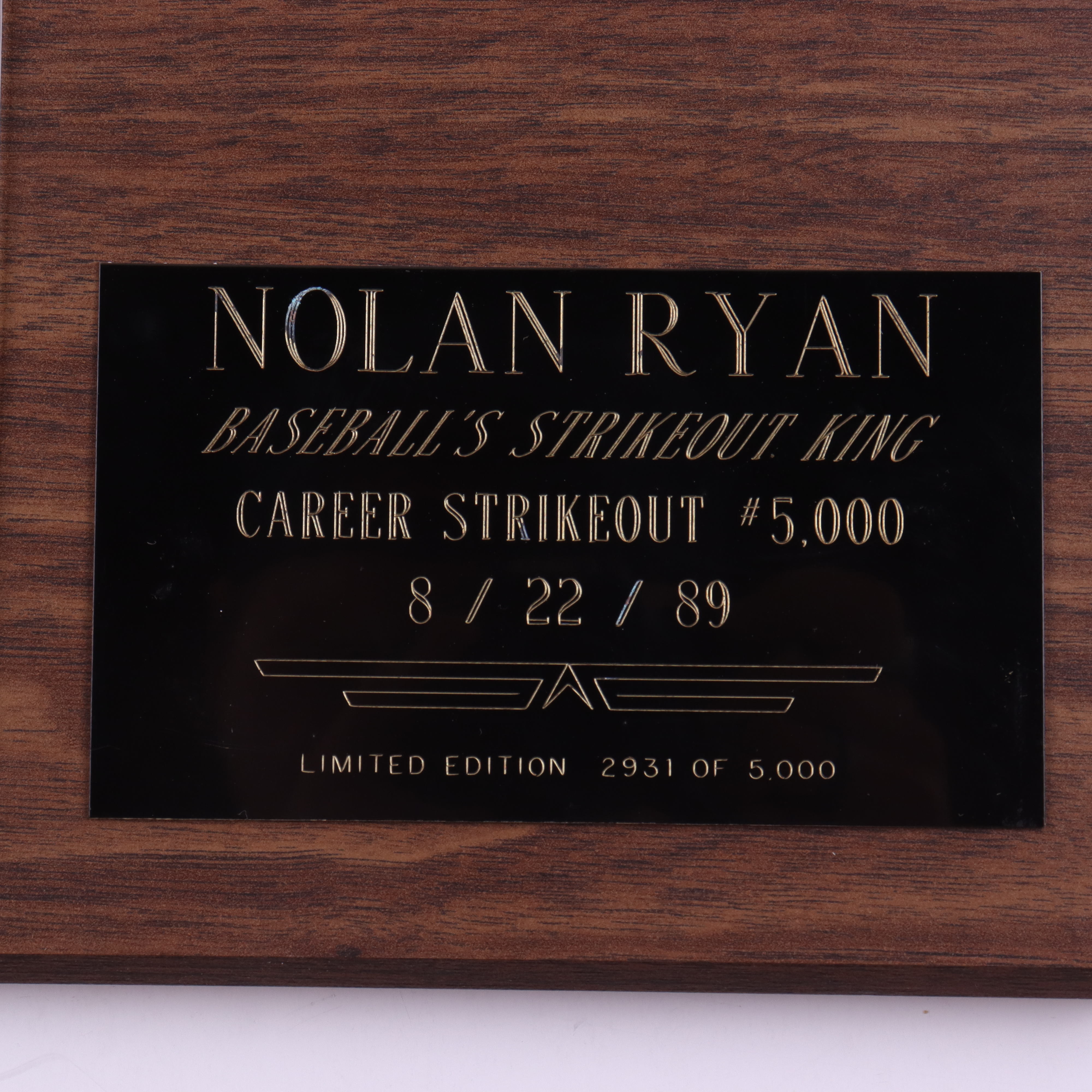 Nolan Ryan Signed Rangers LE "5000 Career Strike Outs" Photo Plaque Display (JSA) at PristineAuction.com Nolan Ryan Signed Rangers LE "5000 Career Strike Outs" Photo Plaque Display (JSA) at PristineAuction.com