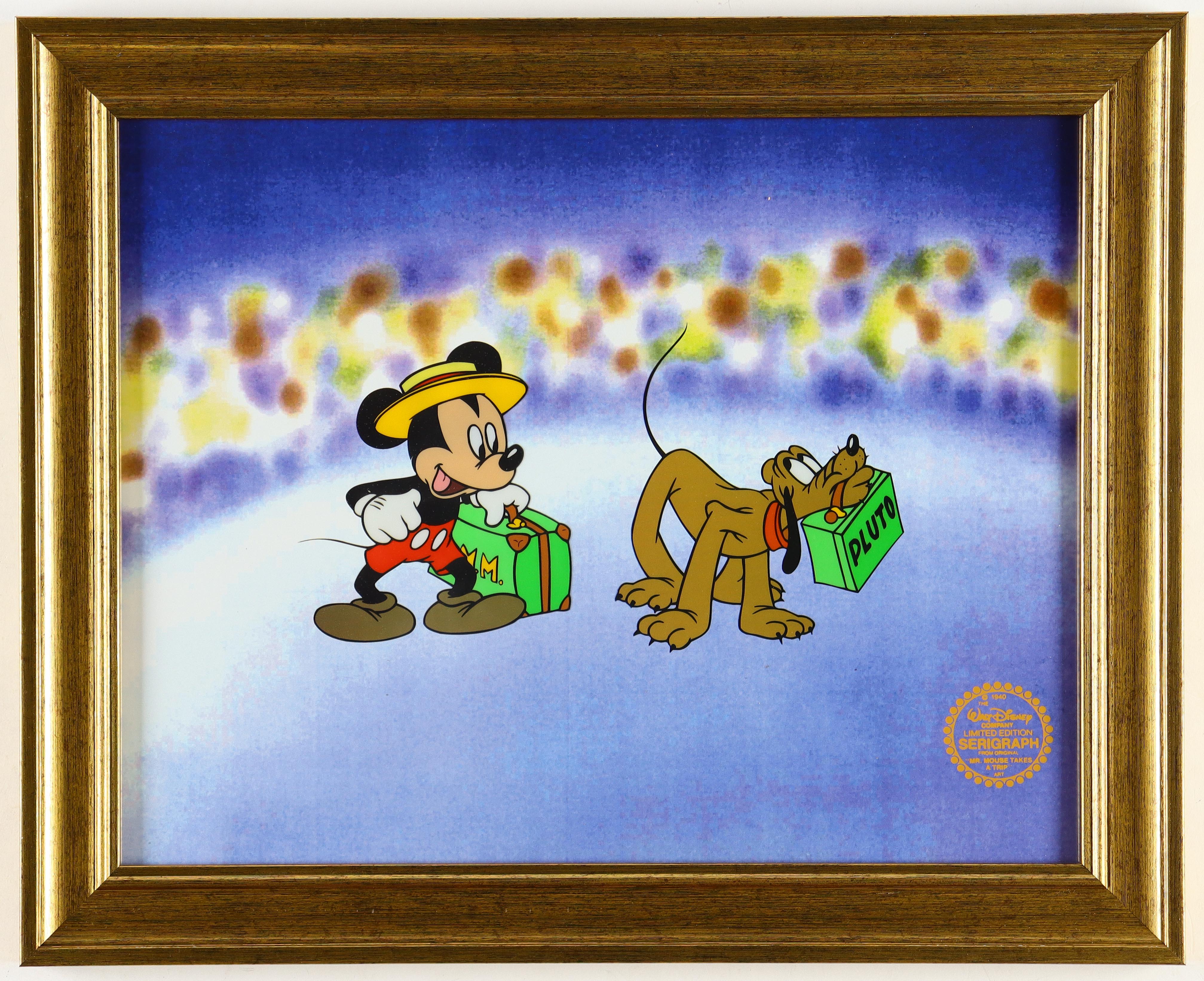 Walt Disney LE "Mickey Mouse & Pluto" Custom Framed Two-Piece Animation Cel at PristineAuction.com Walt Disney LE "Mickey Mouse & Pluto" Custom Framed Two-Piece Animation Cel at PristineAuction.com
