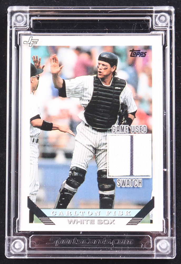 Carlton Fisk 2022 Jersey Fusion Game Used Swatch #CF91 at PristineAuction.com Carlton Fisk 2022 Jersey Fusion Game Used Swatch #CF91 at PristineAuction.com