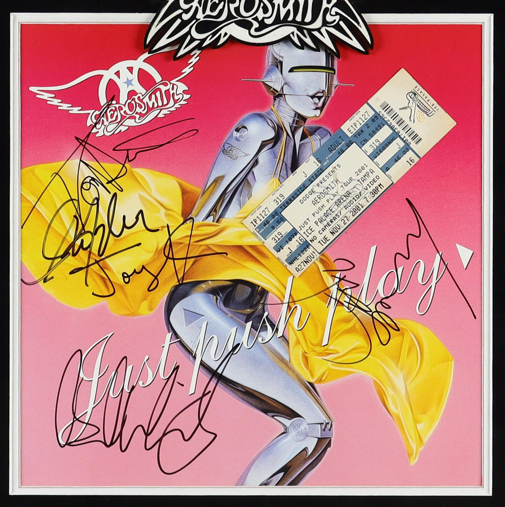 Aerosmith Just Push Play Custom Framed Vinyl Record Album Cover 