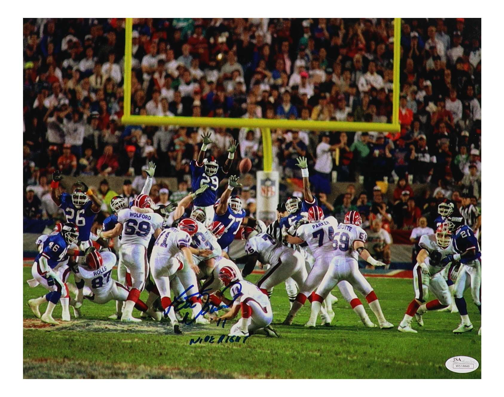 Scott Norwood Signed Bills 11x14 Photo Inscribed "Wide Right" (JSA) at PristineAuction.com Scott Norwood Signed Bills 11x14 Photo Inscribed "Wide Right" (JSA) at PristineAuction.com