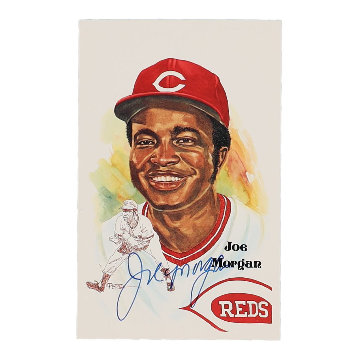 Joe Morgan Signed Reds LE Perez Steele Galleries Hall of Fame Postcard (Beckett) at PristineAuction.com Joe Morgan Signed Reds LE Perez Steele Galleries Hall of Fame Postcard (Beckett) at PristineAuction.com