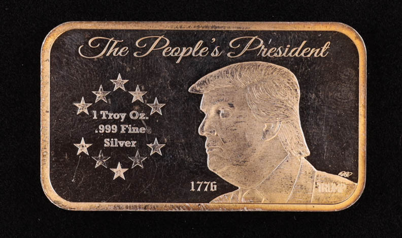 Donald Trump "The People's President" 1 Troy Oz .999 Fine Silver Bullion Bar at PristineAuction.com Donald Trump "The People's President" 1 Troy Oz .999 Fine Silver Bullion Bar at PristineAuction.com