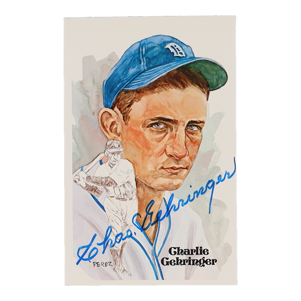 Charlie Gehringer Signed Tigers LE Perez Steele Galleries Hall of Fame Postcard (Beckett) at PristineAuction.com Charlie Gehringer Signed Tigers LE Perez Steele Galleries Hall of Fame Postcard (Beckett) at PristineAuction.com