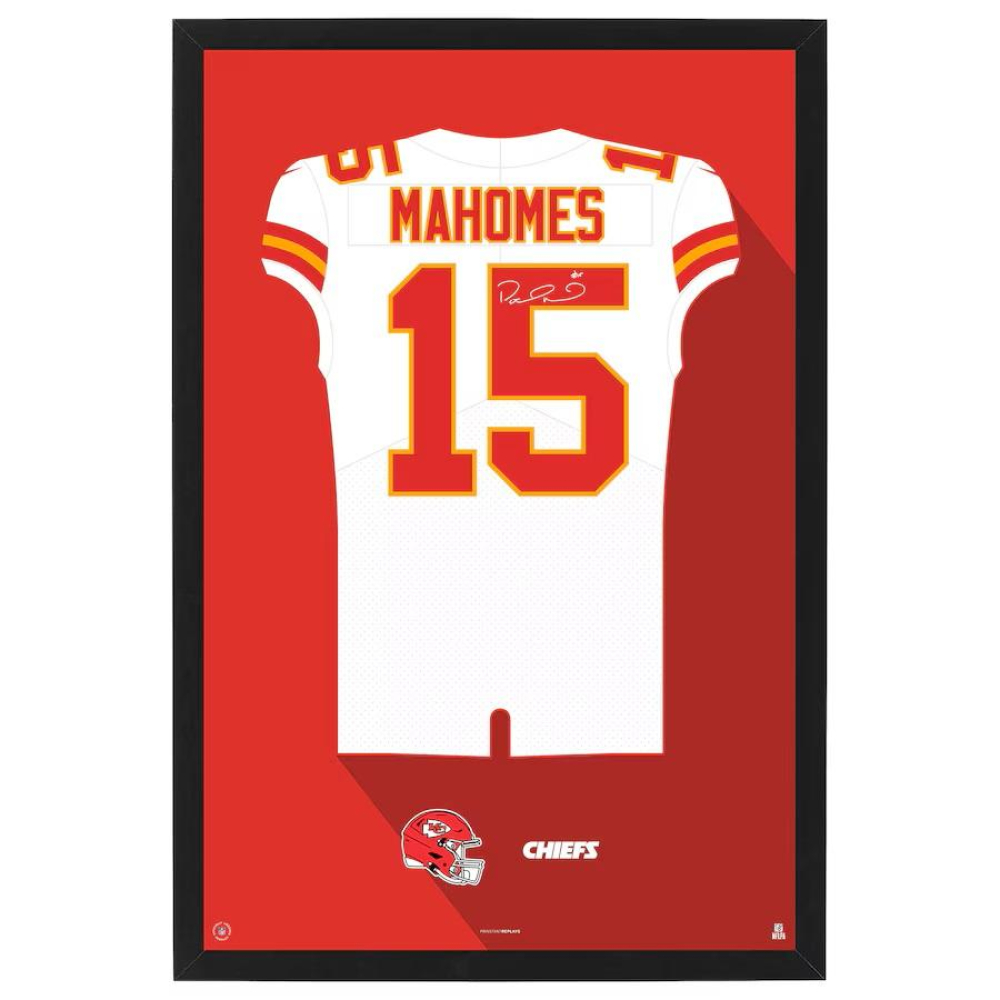 Patrick Mahomes II Chiefs Custom Framed Jersey Art Print at PristineAuction.com Patrick Mahomes II Chiefs Custom Framed Jersey Art Print at PristineAuction.com