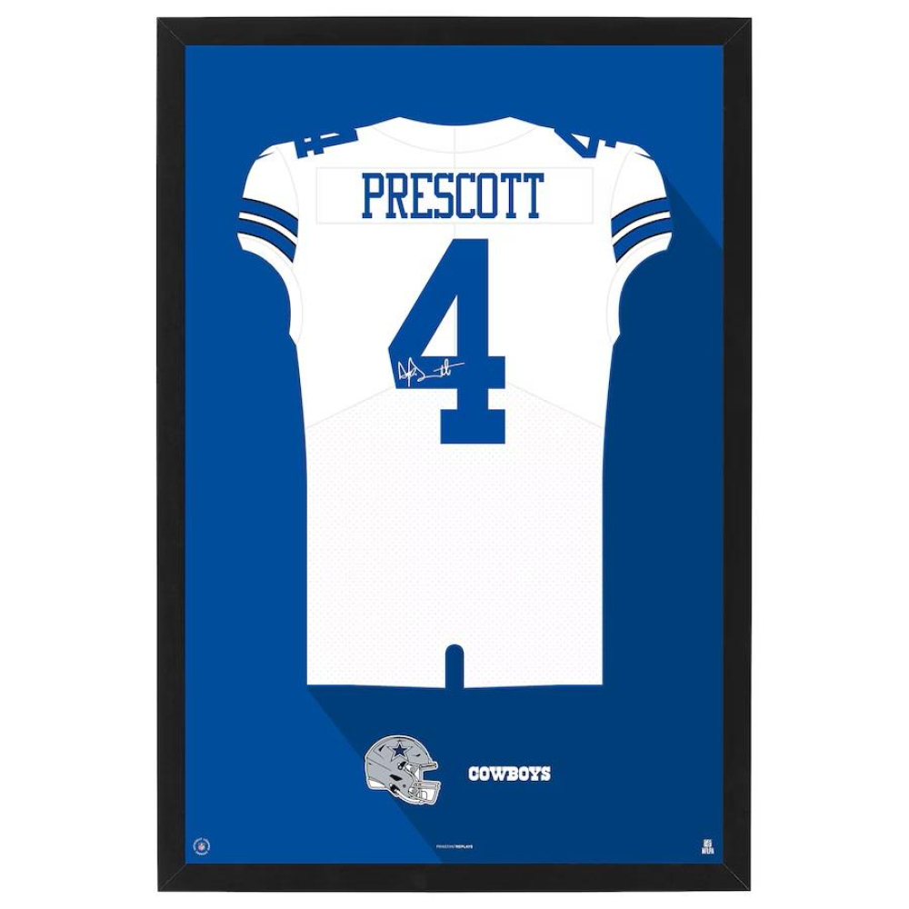 Dak Prescott Cowboys Custom Framed Jersey Art Print at PristineAuction.com Dak Prescott Cowboys Custom Framed Jersey Art Print at PristineAuction.com