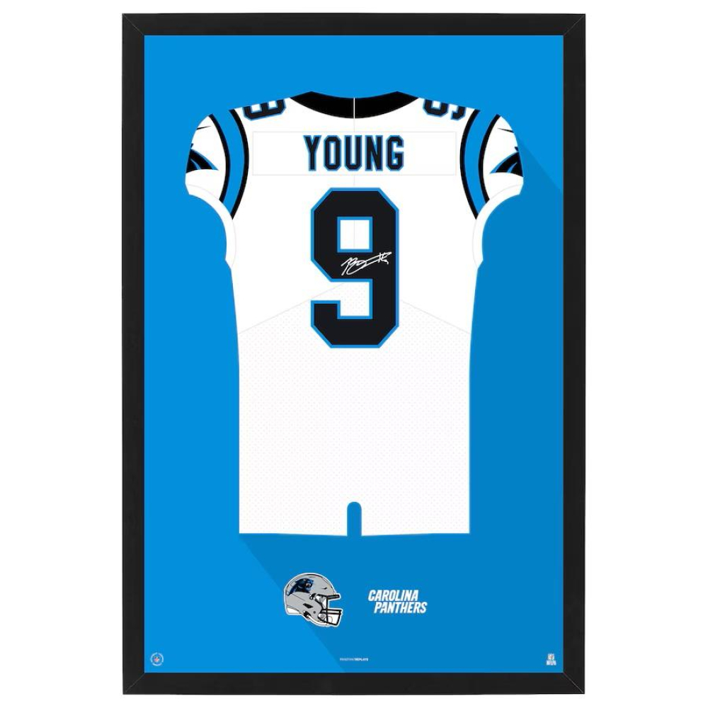 Bryce Young Panthers Custom Framed Jersey Art Print at PristineAuction.com Bryce Young Panthers Custom Framed Jersey Art Print at PristineAuction.com