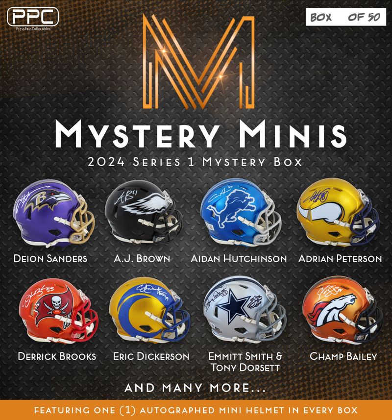 Press Pass Collectibles 2024 Mystery Mini Helmet Mystery Box – Series 1 (Limited to 50) at PristineAuction.com Press Pass Collectibles 2024 Mystery Mini Helmet Mystery Box – Series 1 (Limited to 50) at PristineAuction.com