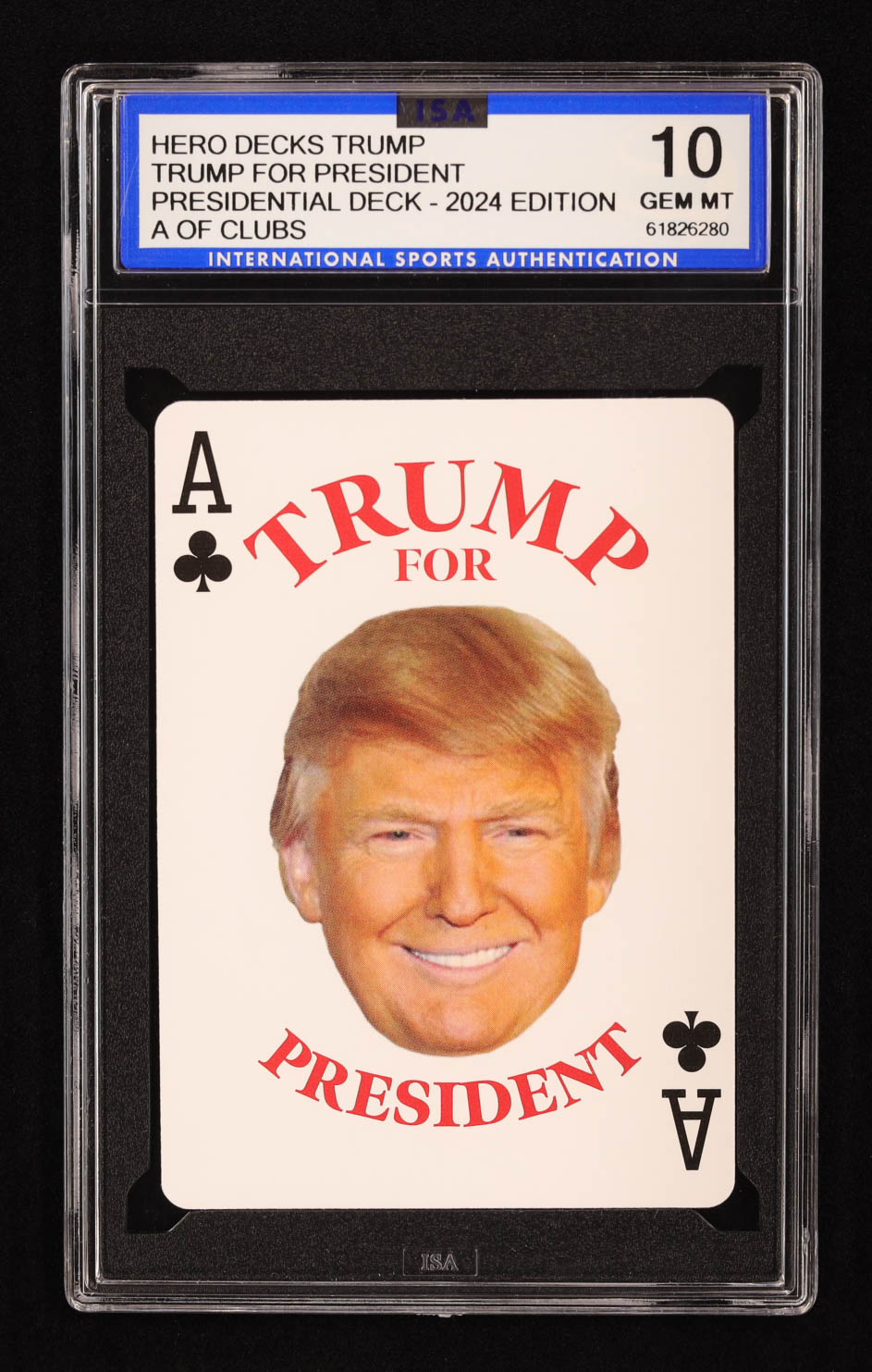 Donald Trump 2023 Hero Decks Presidential Edition Playing Card (ISA 10) at PristineAuction.com Donald Trump 2023 Hero Decks Presidential Edition Playing Card (ISA 10) at PristineAuction.com