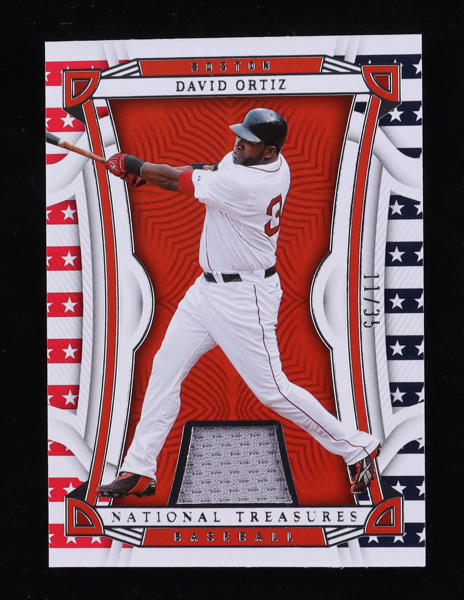 David Ortiz 2023 Panini National Treasures Red White and Blue Materials #33 #11/35 at PristineAuction.com David Ortiz 2023 Panini National Treasures Red White and Blue Materials #33 #11/35 at PristineAuction.com
