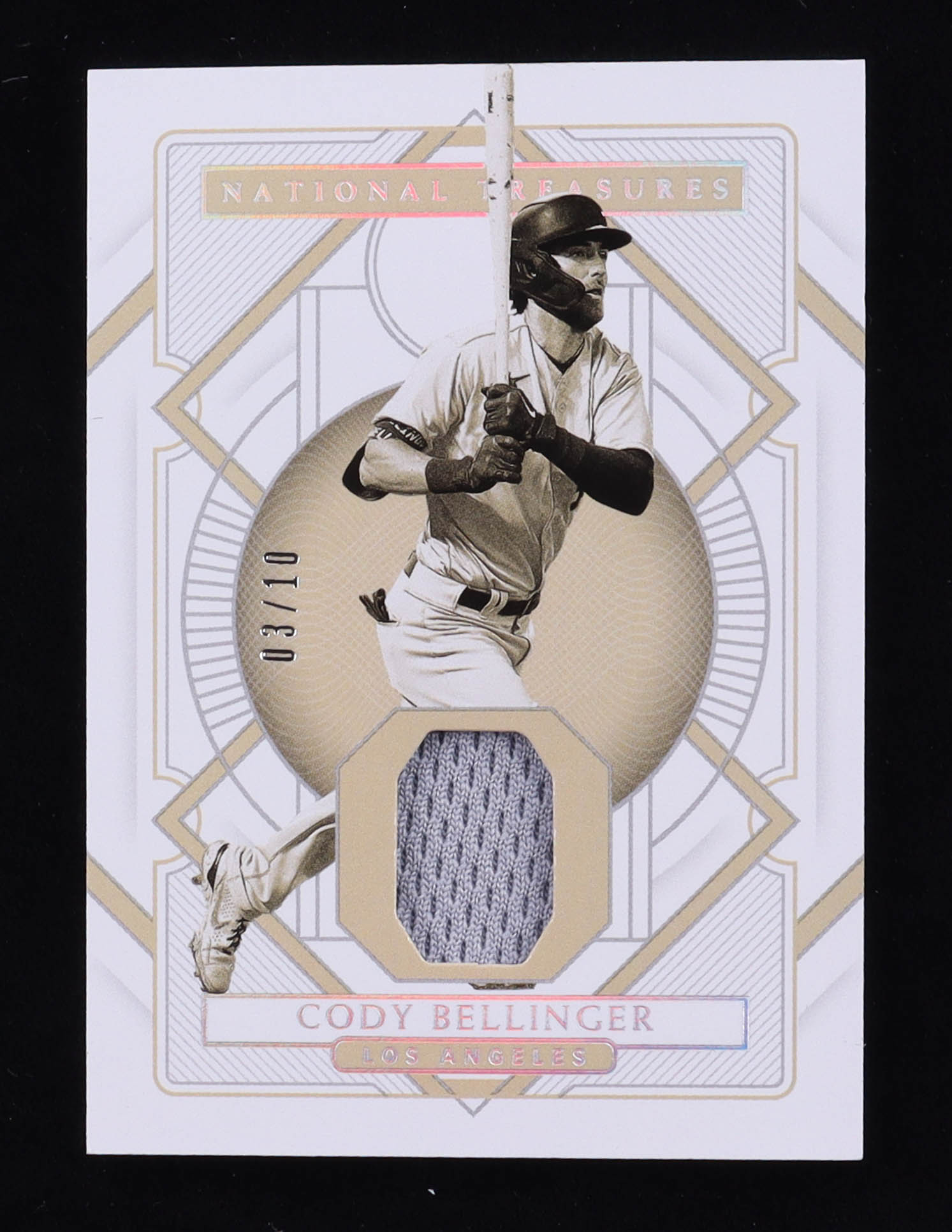 Cody Bellinger 2021 Panini National Treasures Holo Silver #141 Sepia Jersey #03/10 at PristineAuction.com Cody Bellinger 2021 Panini National Treasures Holo Silver #141 Sepia Jersey #03/10 at PristineAuction.com
