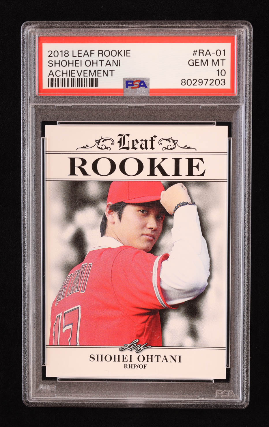 Shohei Ohtani 2018 Leaf Ohtani Rookie Achievement #RA01 RC (PSA 10) at PristineAuction.com Shohei Ohtani 2018 Leaf Ohtani Rookie Achievement #RA01 RC (PSA 10) at PristineAuction.com