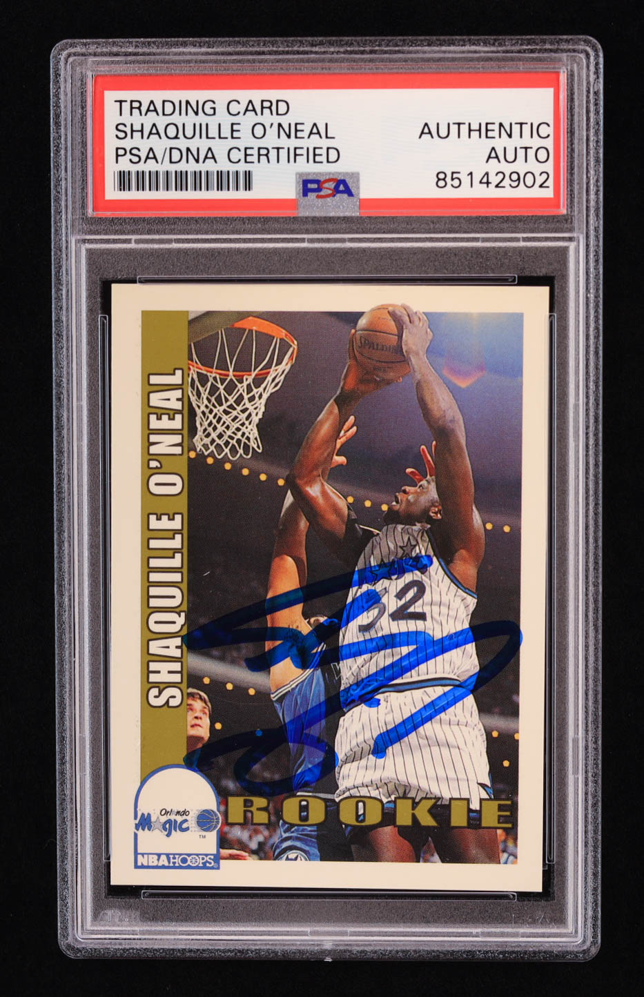 Shaquille O'Neal Signed 1992-93 Hoops #442 RC (PSA) at PristineAuction.com Shaquille O'Neal Signed 1992-93 Hoops #442 RC (PSA) at PristineAuction.com