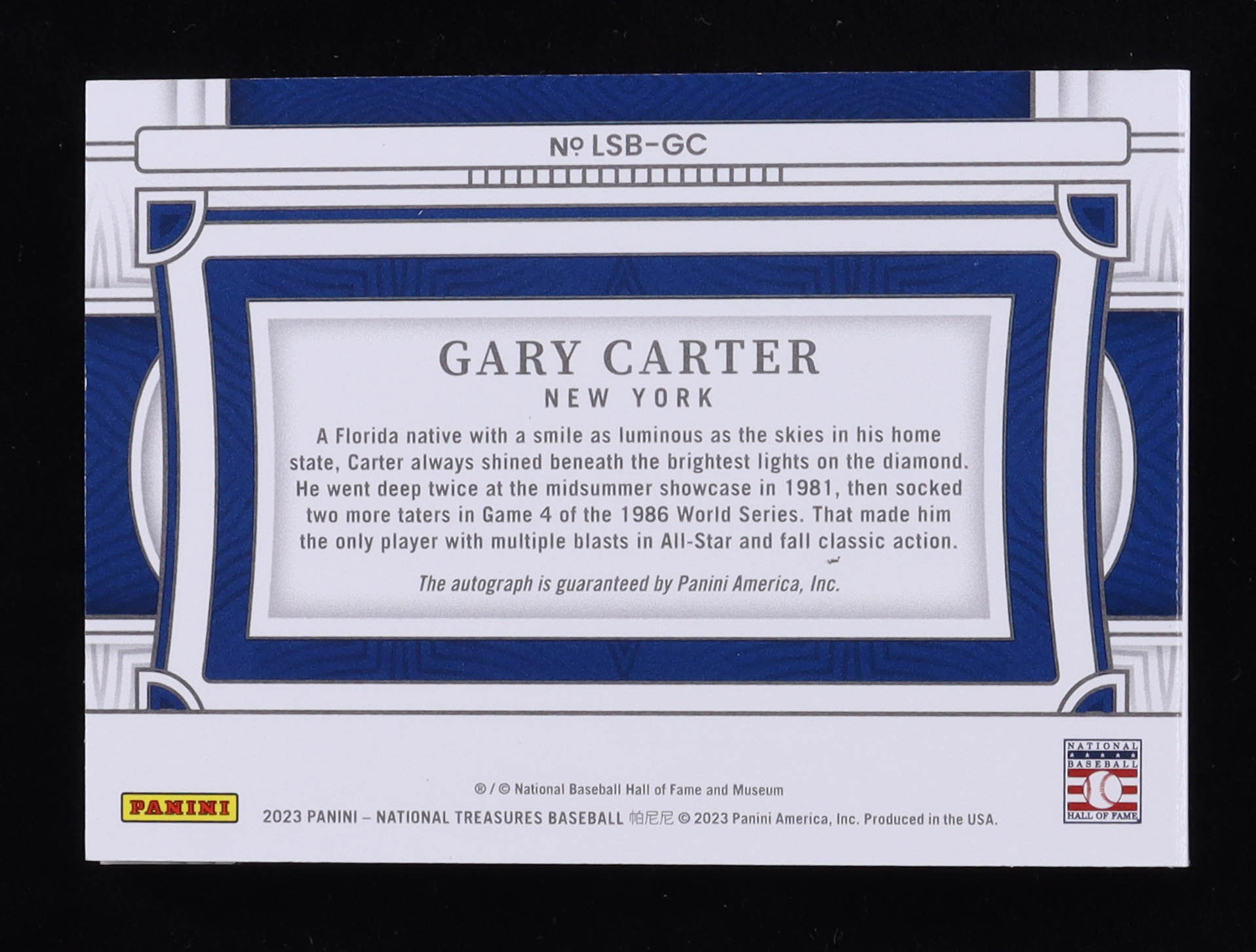 Gary Carter 2023 Panini National Treasures Legendary Signatures Booklets #8 #16/99 at PristineAuction.com Gary Carter 2023 Panini National Treasures Legendary Signatures Booklets #8 #16/99 at PristineAuction.com