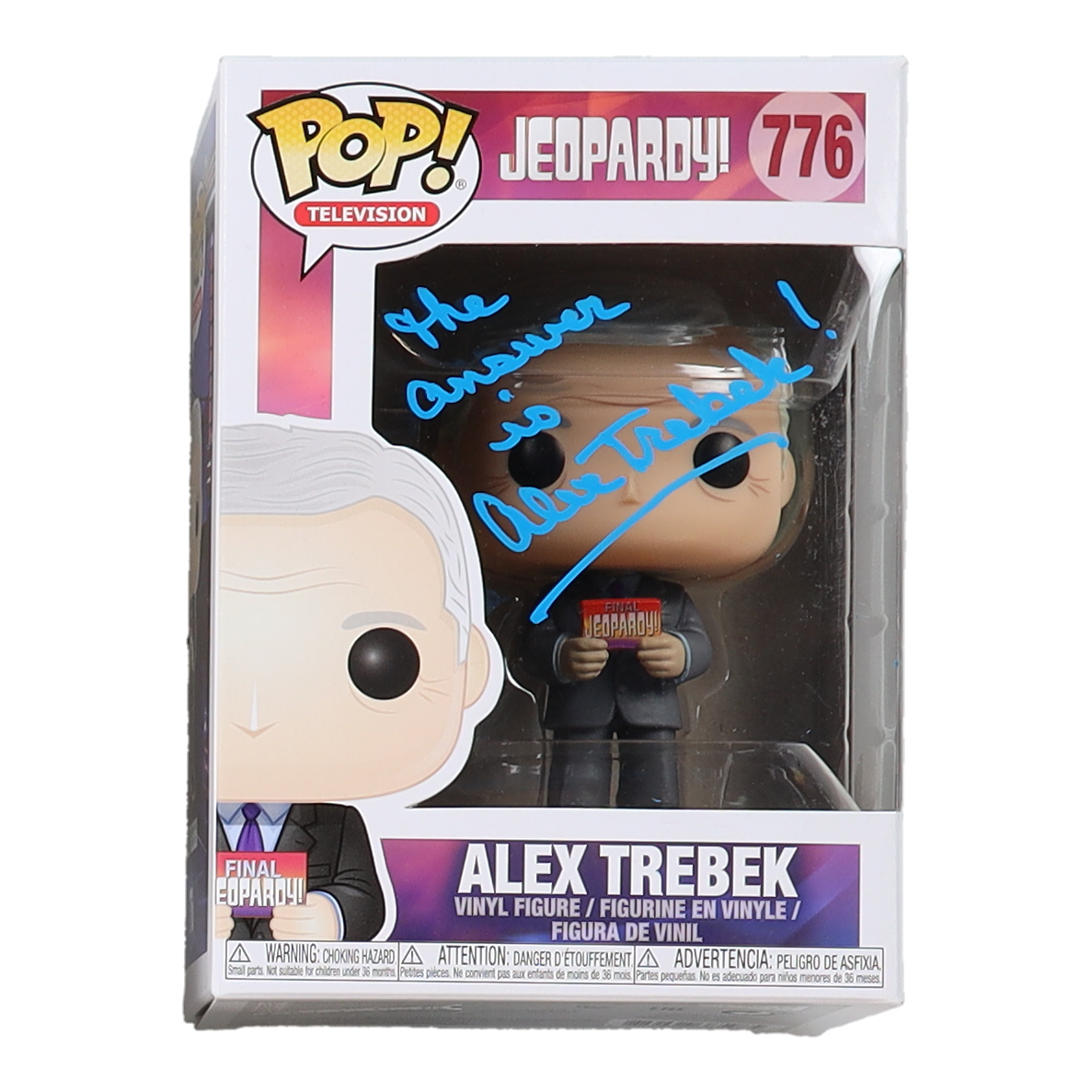 Alex Trebek Signed "Jeopardy" #776 Funko Pop! Vinyl Figure Inscribed "The Answer is" (JSA) at PristineAuction.com Alex Trebek Signed "Jeopardy" #776 Funko Pop! Vinyl Figure Inscribed "The Answer is" (JSA) at PristineAuction.com