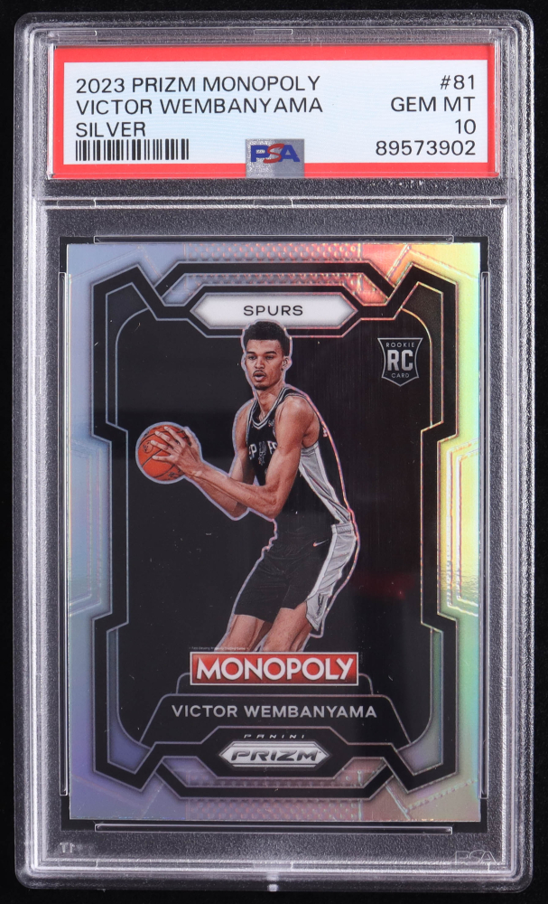 Victor Wembanyama 2023-24 Panini Prizm Monopoly Silver #81 RC (PSA 