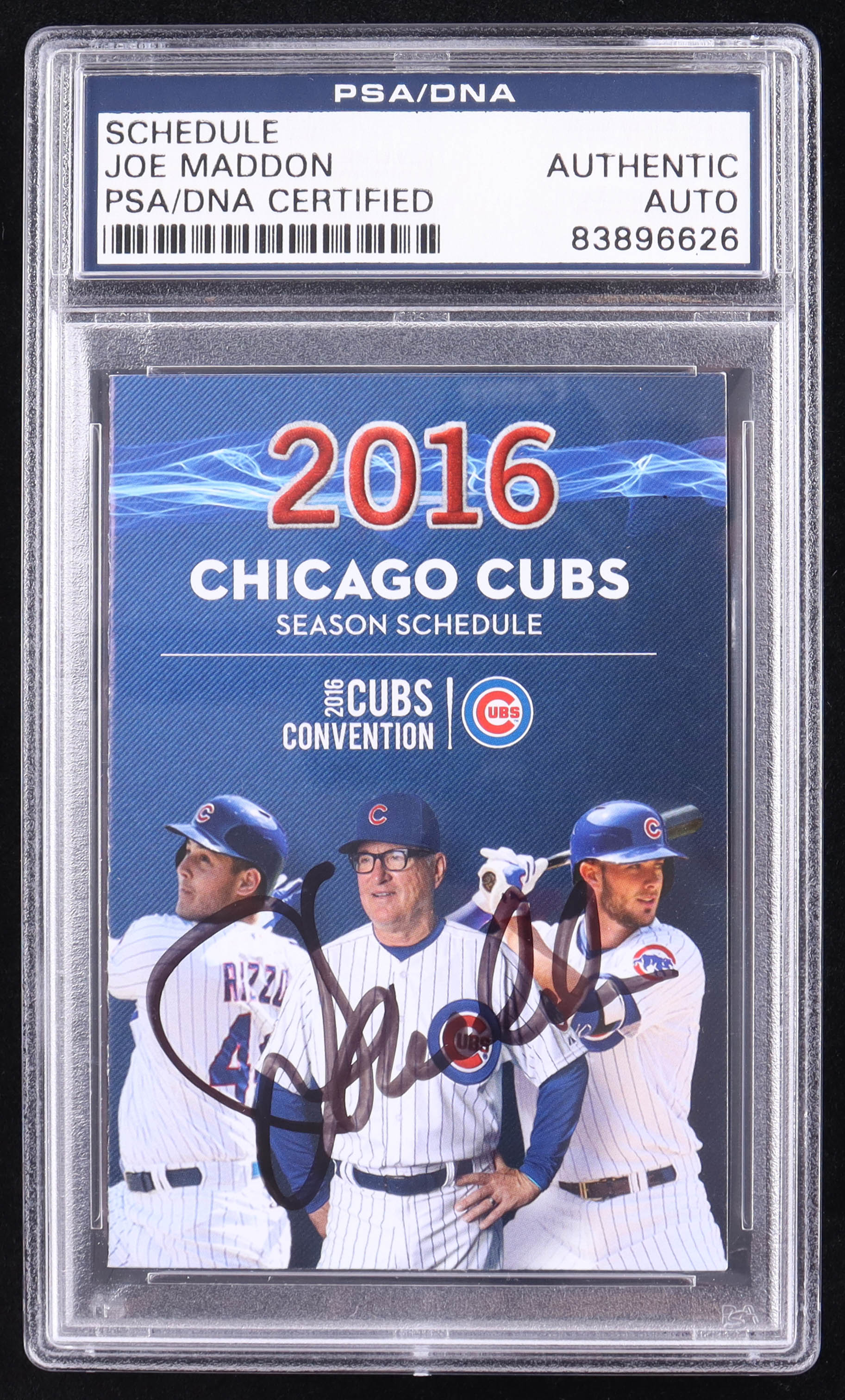 Joe Maddon Signed Cubs 2016 Season Pocket Schedule (PSA) at PristineAuction.com Joe Maddon Signed Cubs 2016 Season Pocket Schedule (PSA) at PristineAuction.com