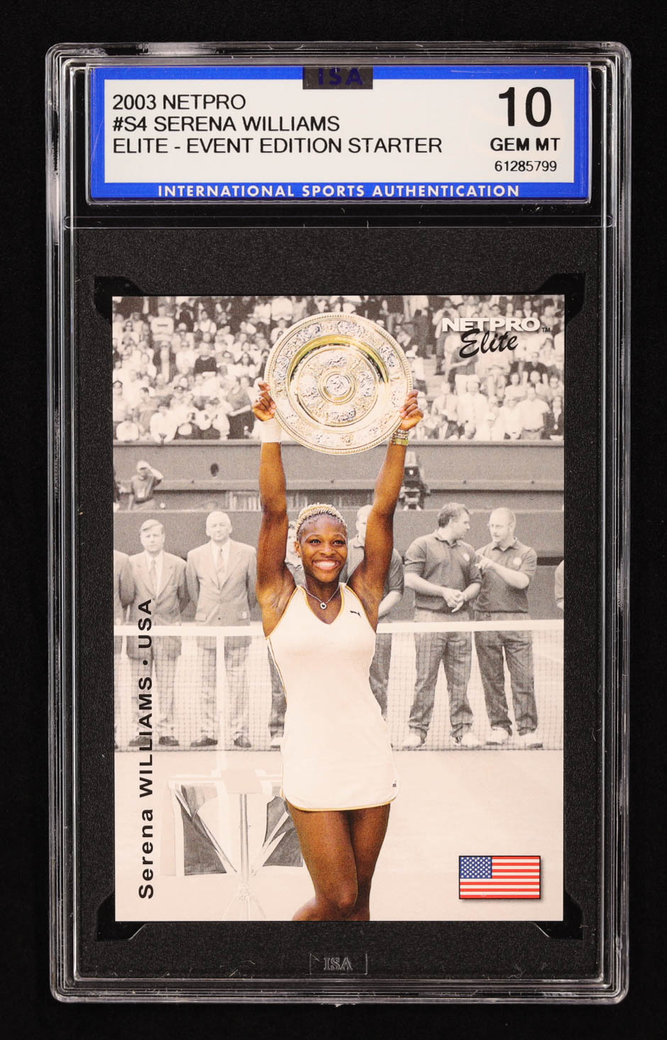 Serena Williams 2003 NetPro Elite Event Starter #S4 RC (ISA 10) at PristineAuction.com Serena Williams 2003 NetPro Elite Event Starter #S4 RC (ISA 10) at PristineAuction.com