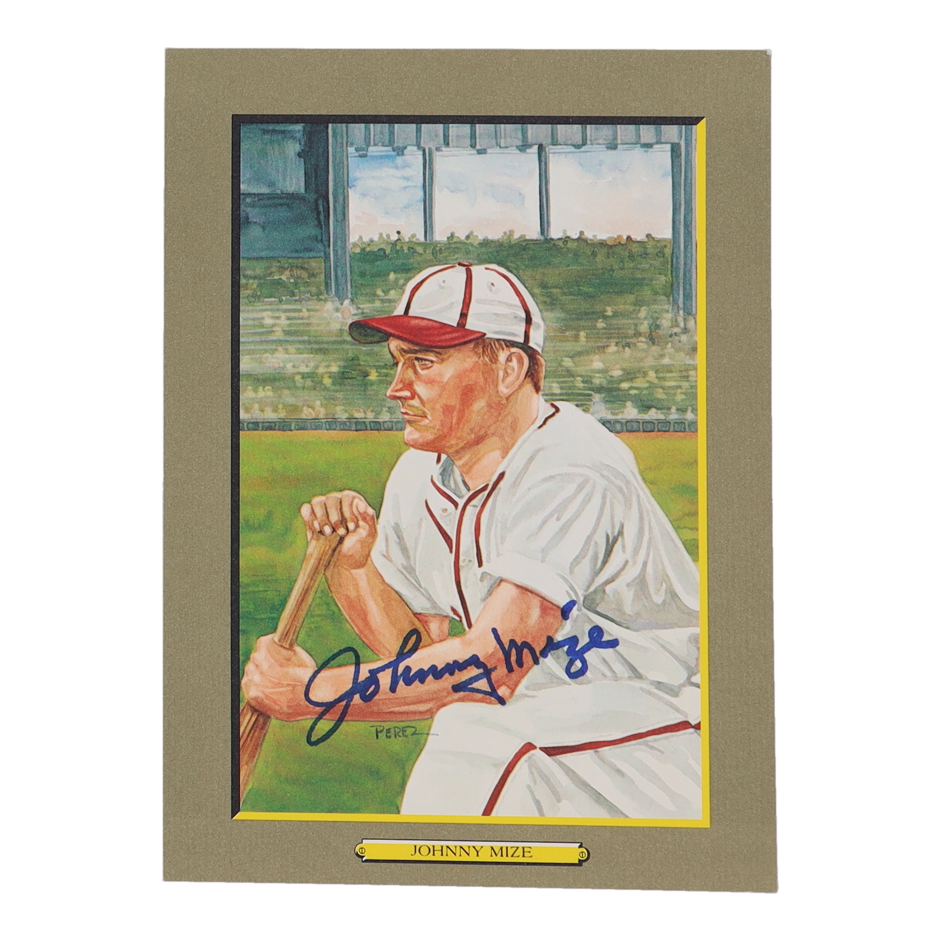 Johnny Mize Signed LE 1987 Perez-Steele Great Moments #23 (Beckett) at PristineAuction.com Johnny Mize Signed LE 1987 Perez-Steele Great Moments #23 (Beckett) at PristineAuction.com