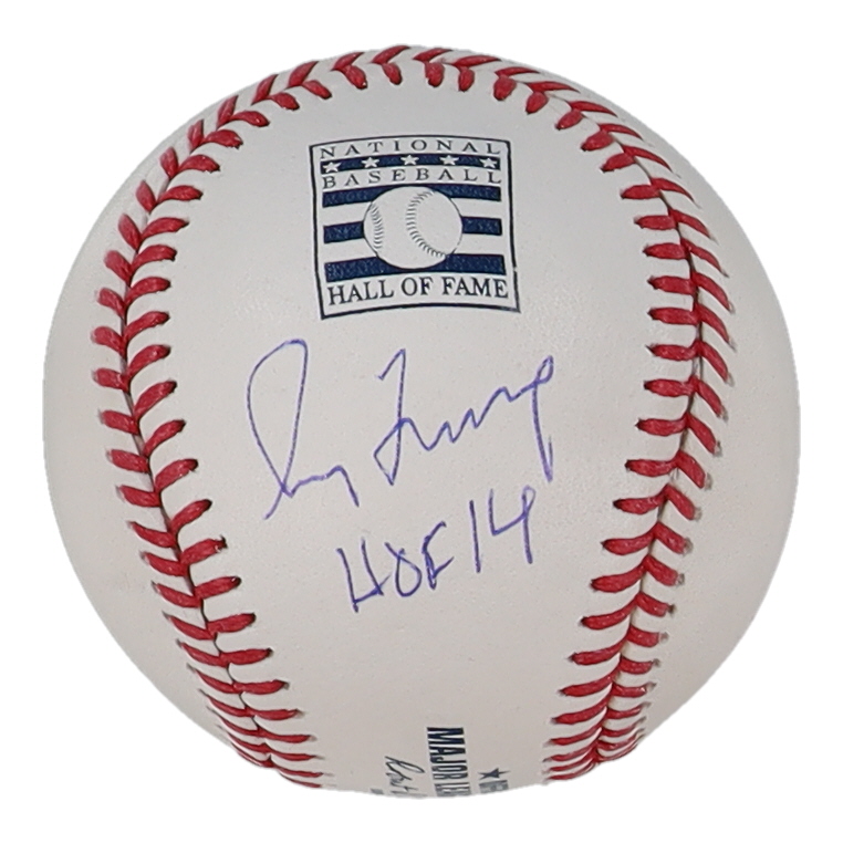 Greg Maddux Signed Hall of Fame Logo OML Baseball Inscribed "HOF 14" (JSA) at PristineAuction.com Greg Maddux Signed Hall of Fame Logo OML Baseball Inscribed "HOF 14" (JSA) at PristineAuction.com