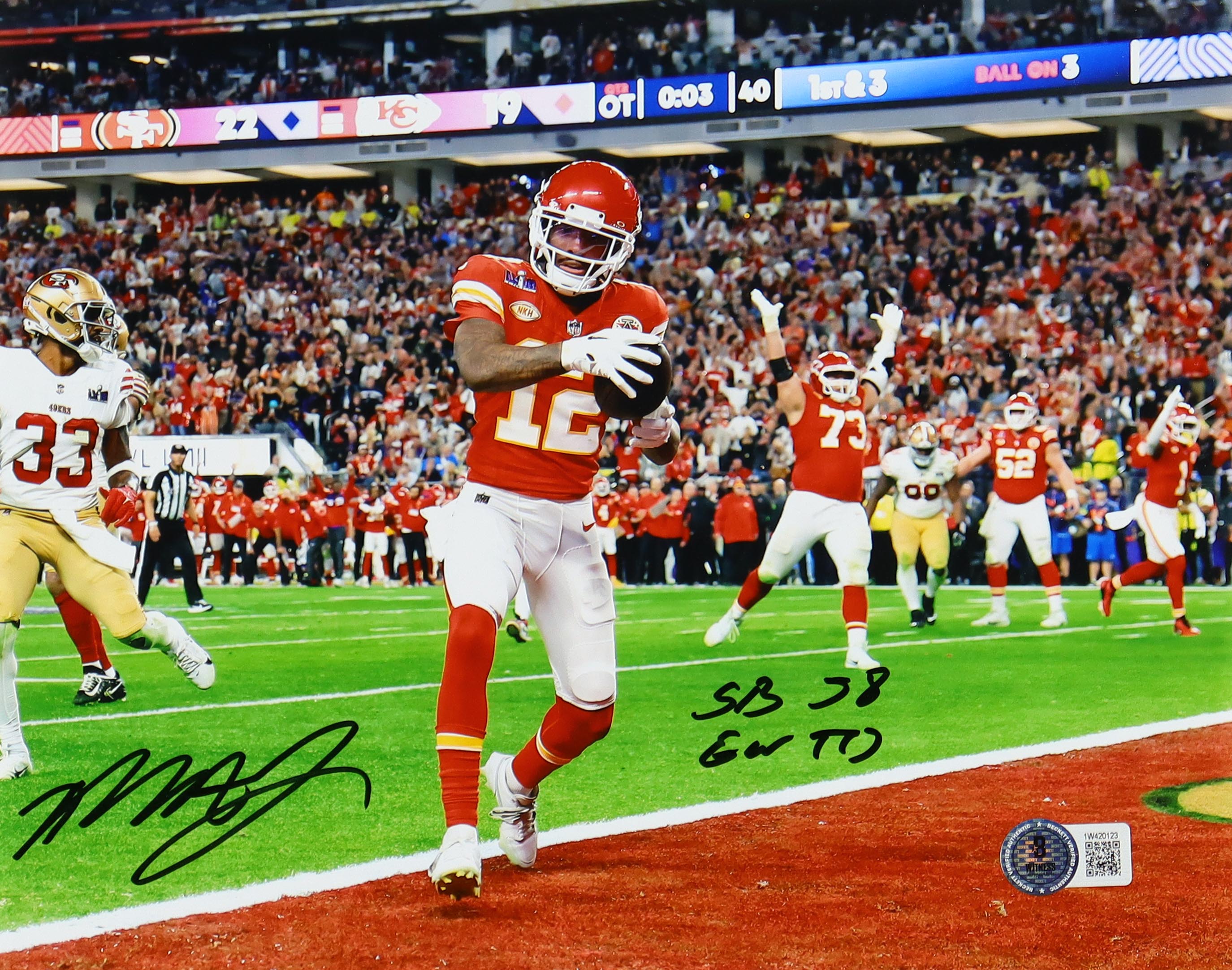 Mecole Hardman Jr. Signed Chiefs 8x10 Photo Inscribed "SB 58 GW TD" (Beckett) at PristineAuction.com Mecole Hardman Jr. Signed Chiefs 8x10 Photo Inscribed "SB 58 GW TD" (Beckett) at PristineAuction.com