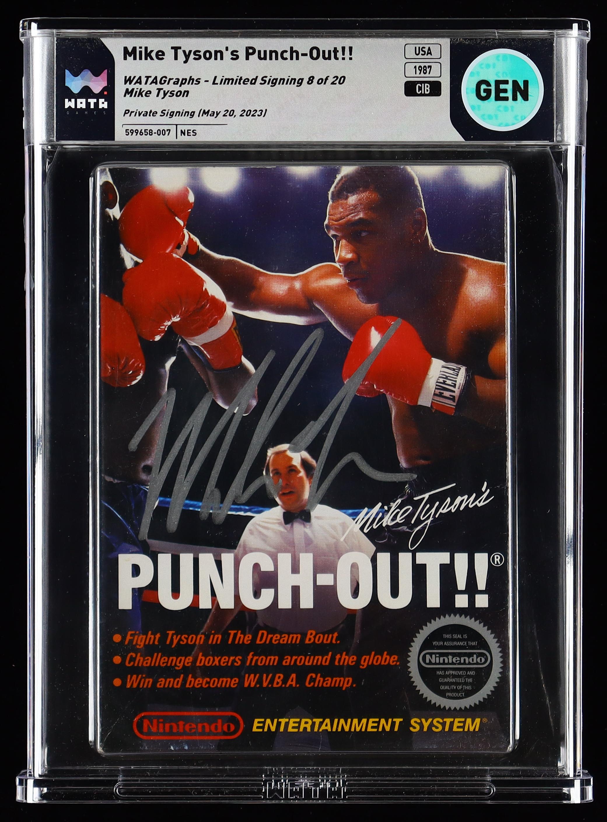 Mike Tyson Signed LE 1987 "Mike Tyson's Punch-Out!!" NES Video Game (WATA) at PristineAuction.com Mike Tyson Signed LE 1987 "Mike Tyson's Punch-Out!!" NES Video Game (WATA) at PristineAuction.com