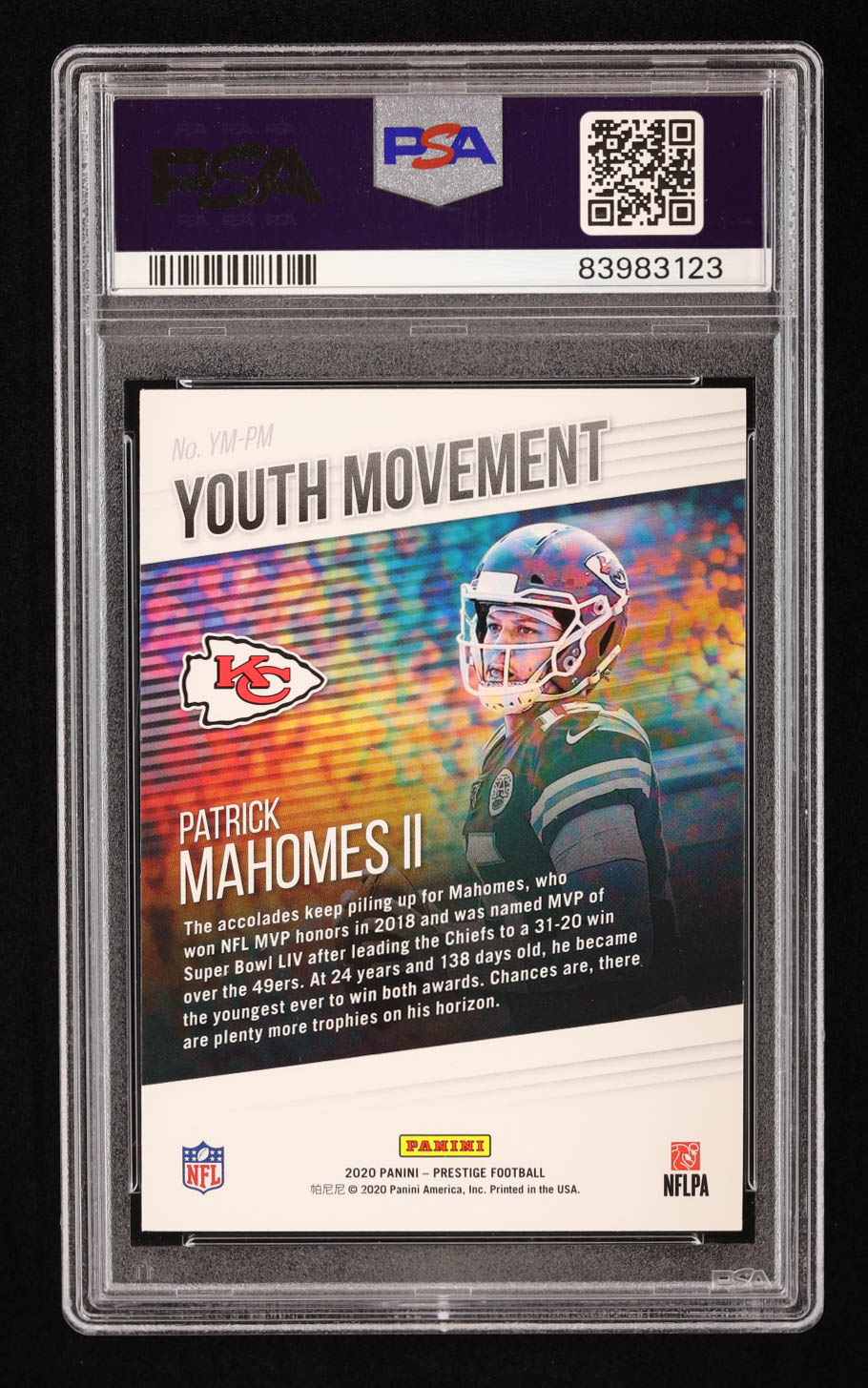 Patrick Mahomes II 2020 Prestige Youth Movement #14 (PSA 10) at PristineAuction.com Patrick Mahomes II 2020 Prestige Youth Movement #14 (PSA 10) at PristineAuction.com