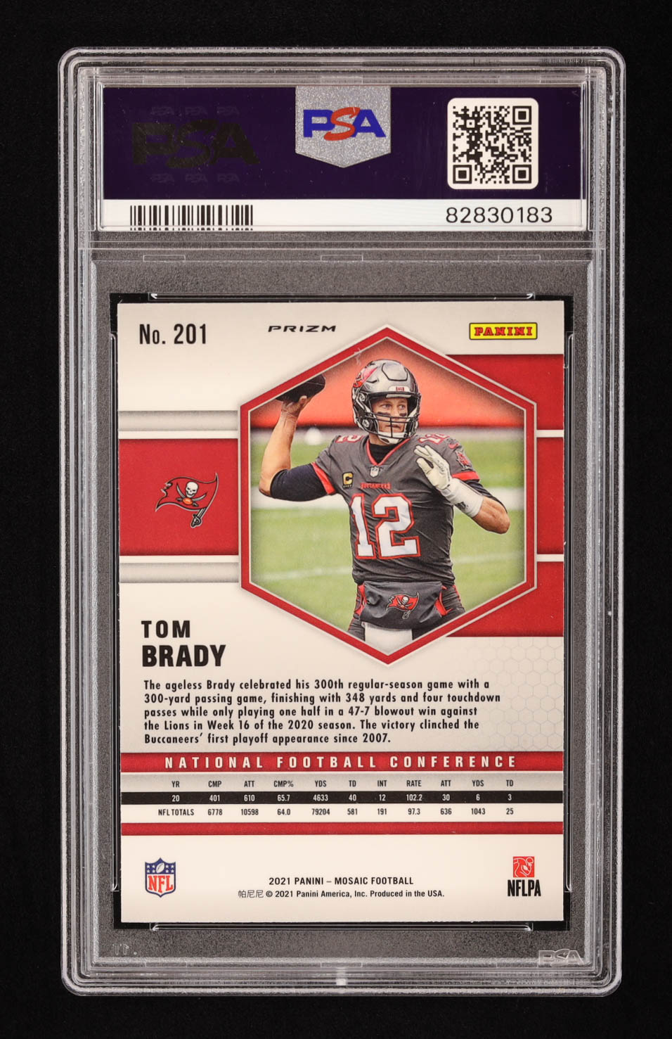 Tom Brady 2021 Panini Mosaic Mosaic Camo Pink #201 NFC (PSA 10) at PristineAuction.com Tom Brady 2021 Panini Mosaic Mosaic Camo Pink #201 NFC (PSA 10) at PristineAuction.com