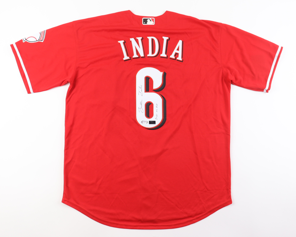 Jonathan India Signed Jersey Inscribed "2021 NL ROY" (PSA) at PristineAuction.com Jonathan India Signed Jersey Inscribed "2021 NL ROY" (PSA) at PristineAuction.com