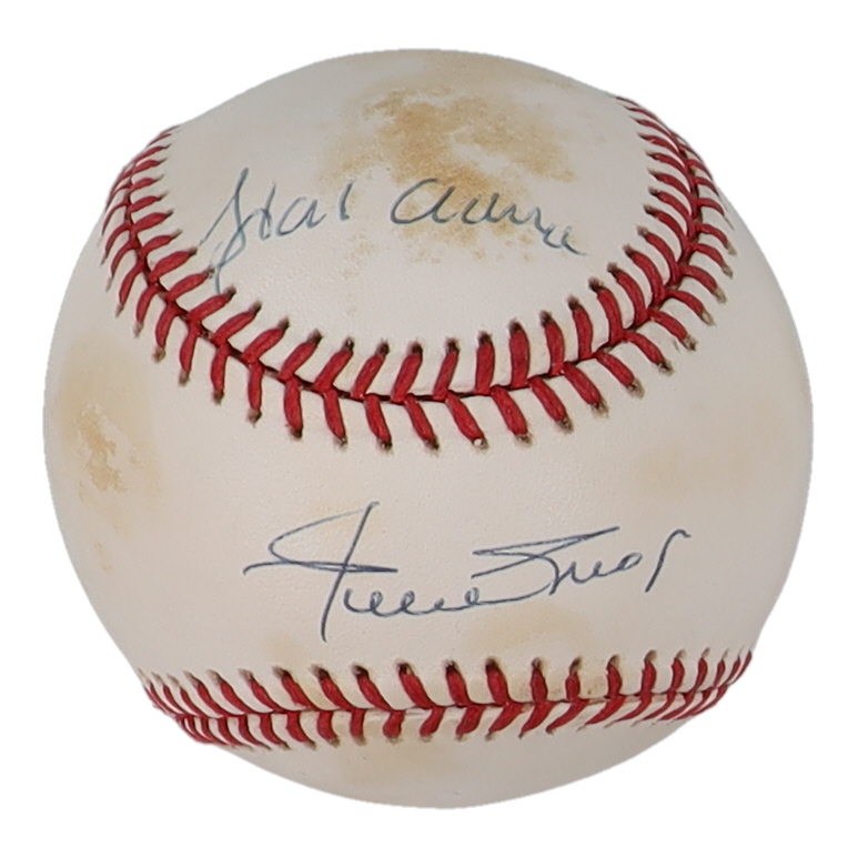 Willie Mays & Hank Aaron Signed ONL Baseball (JSA) at PristineAuction.com Willie Mays & Hank Aaron Signed ONL Baseball (JSA) at PristineAuction.com