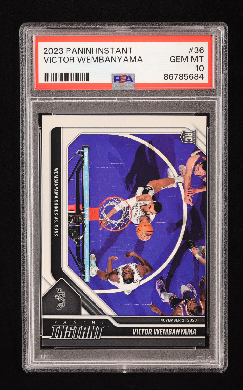 Victor Wembanyama 2023-24 Panini Instant #36 RC (PSA 10) at PristineAuction.com Victor Wembanyama 2023-24 Panini Instant #36 RC (PSA 10) at PristineAuction.com
