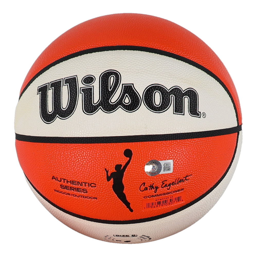 Kelsey Plum Signed Wilson Authentic Series Basketball Inscribed 