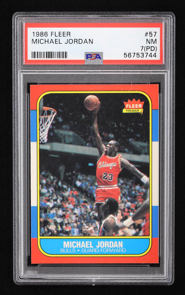 Michael Jordan 1986-87 Fleer #57 RC (PSA 7) (PD) at PristineAuction.com Michael Jordan 1986-87 Fleer #57 RC (PSA 7) (PD) at PristineAuction.com